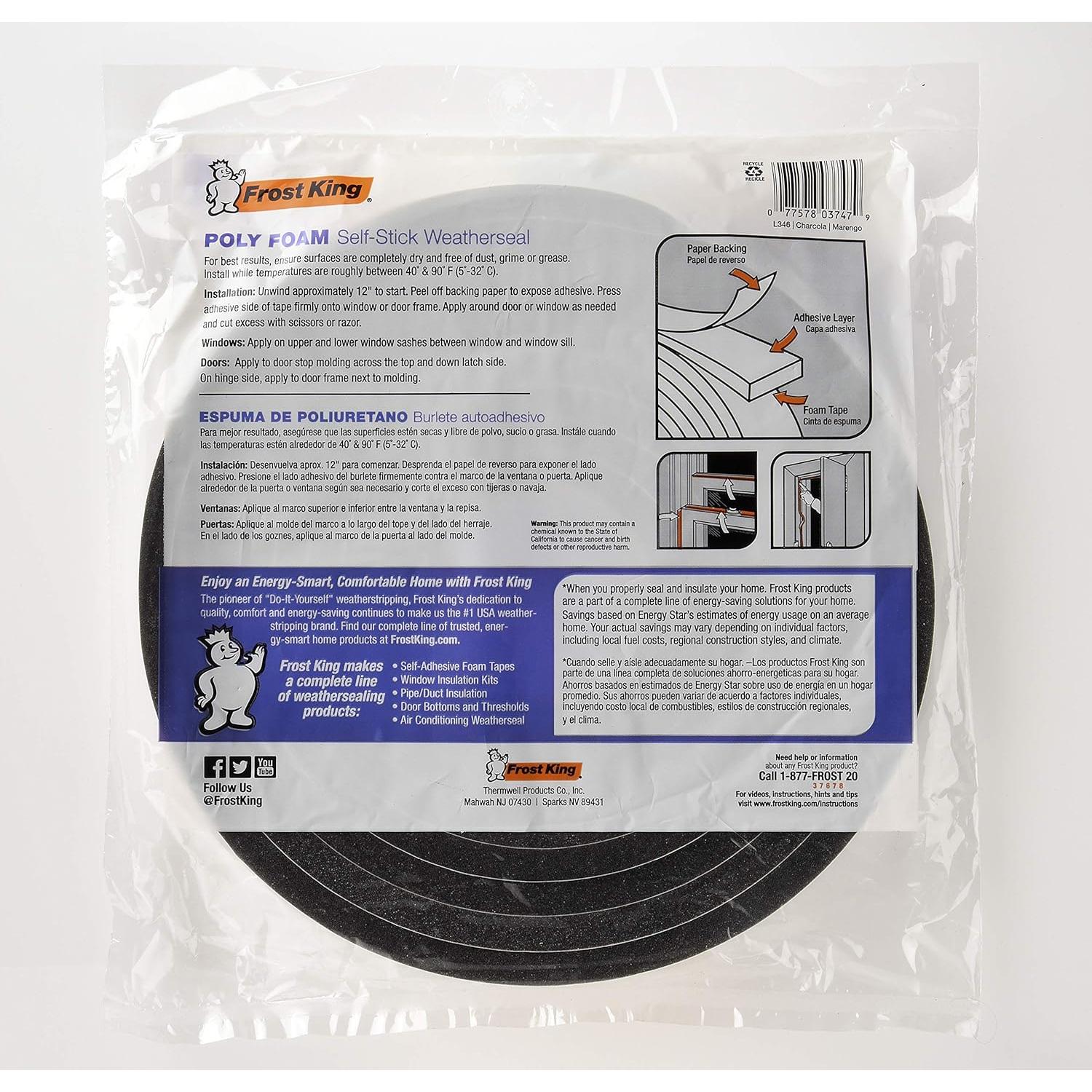 Cinta de Espuma Autoadhesiva Frost King L346 5.18 m x 1.9 cm