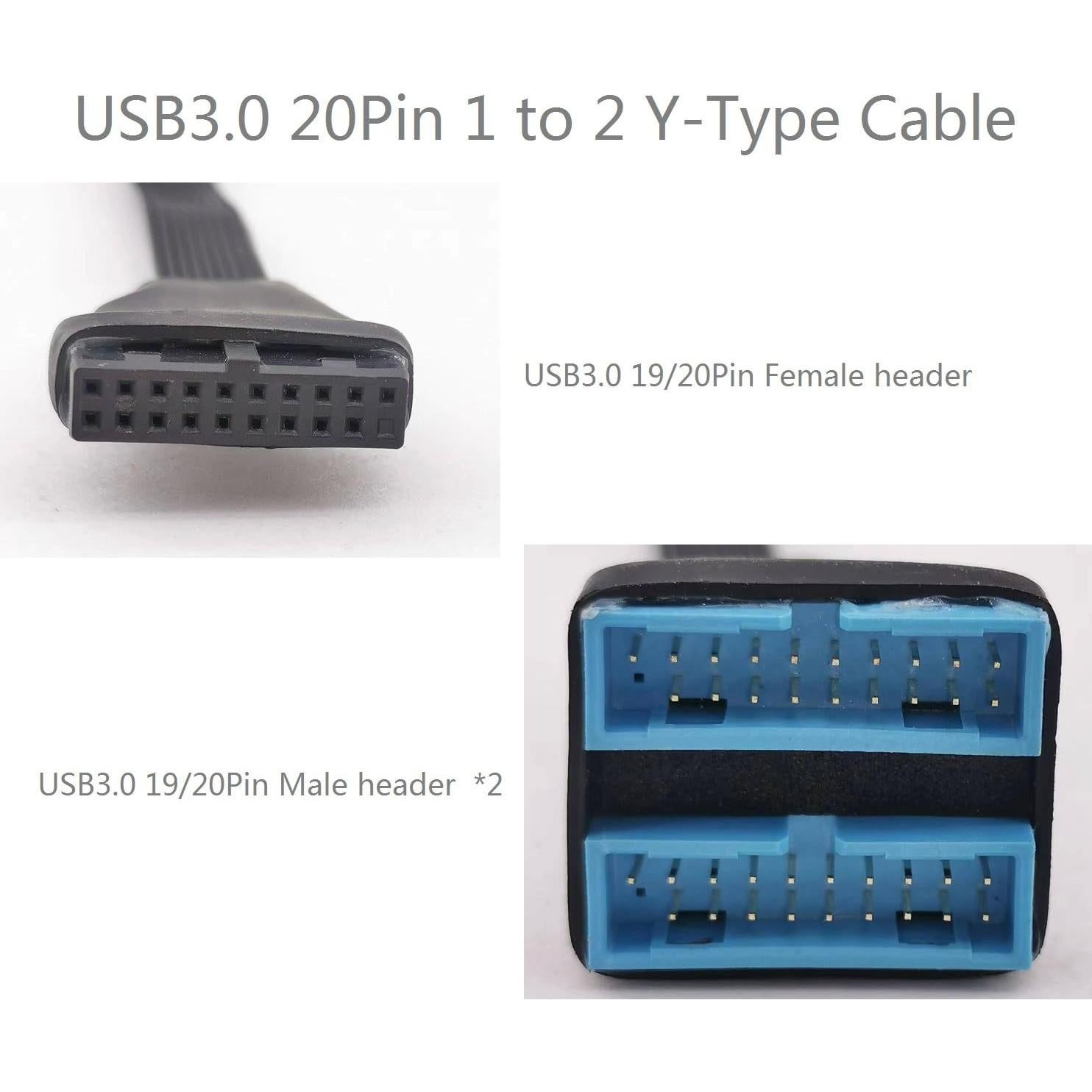 Cable de Extensión USB 3.0 Hemb. 19/20 Pines HOXIBSL 14.8 cm