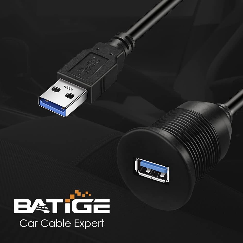 Cable de Extensión USB 3.0 BATIGE 30.48cm Impermeable para Coche