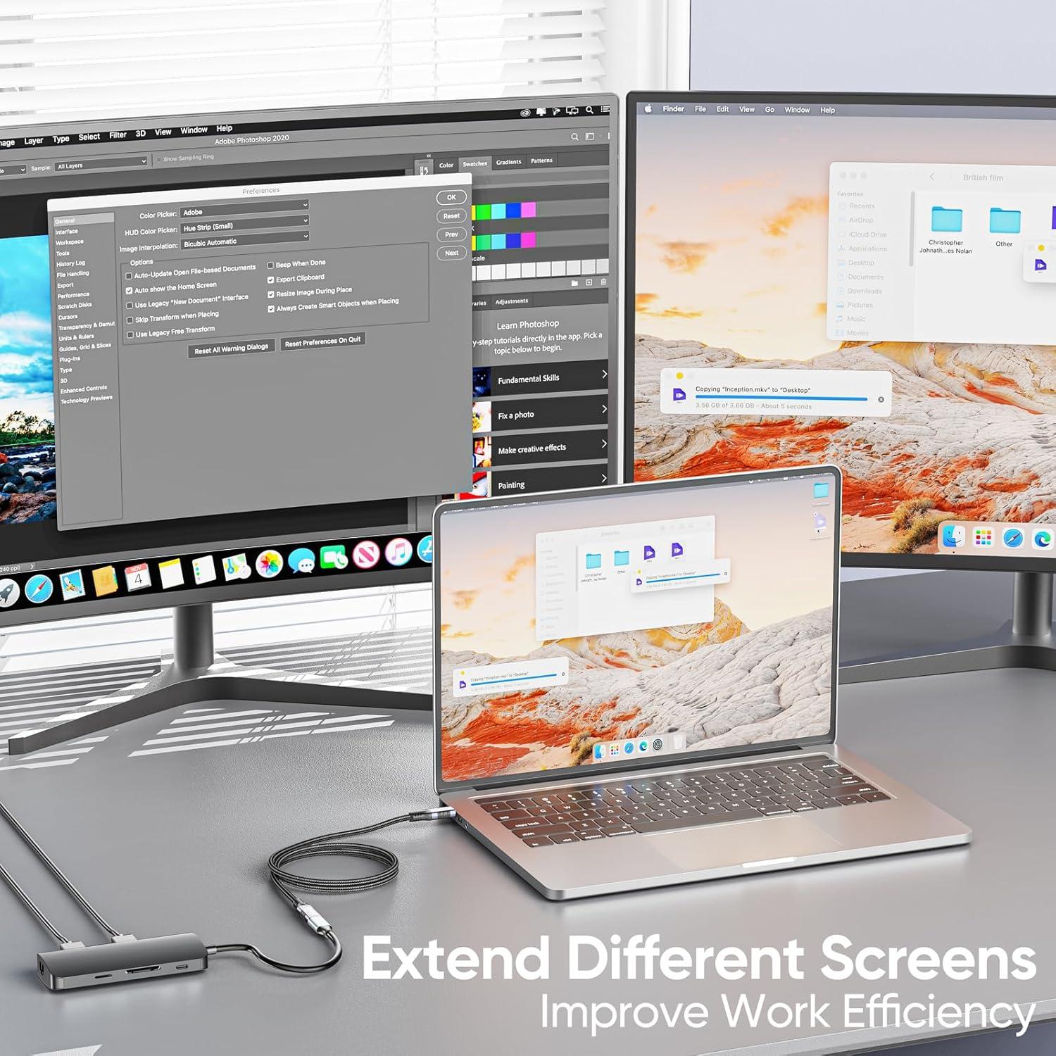 Cable Extensión USB C 1.83m CLAVOOP 20Gbps 240W 4K@60Hz