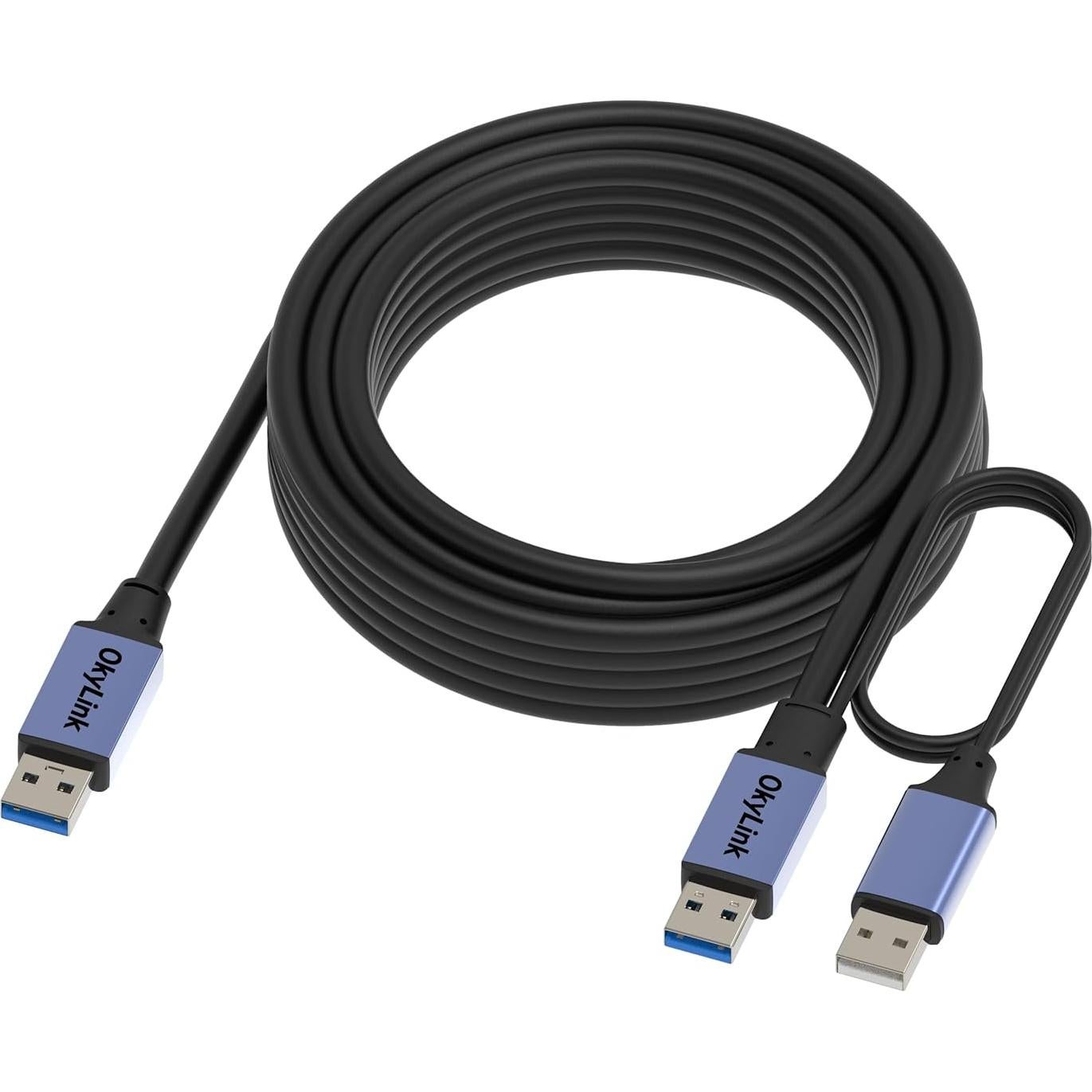 Cable de Extensión USB 3.0 OKYLINK 9.75m Gris Alta Velocidad