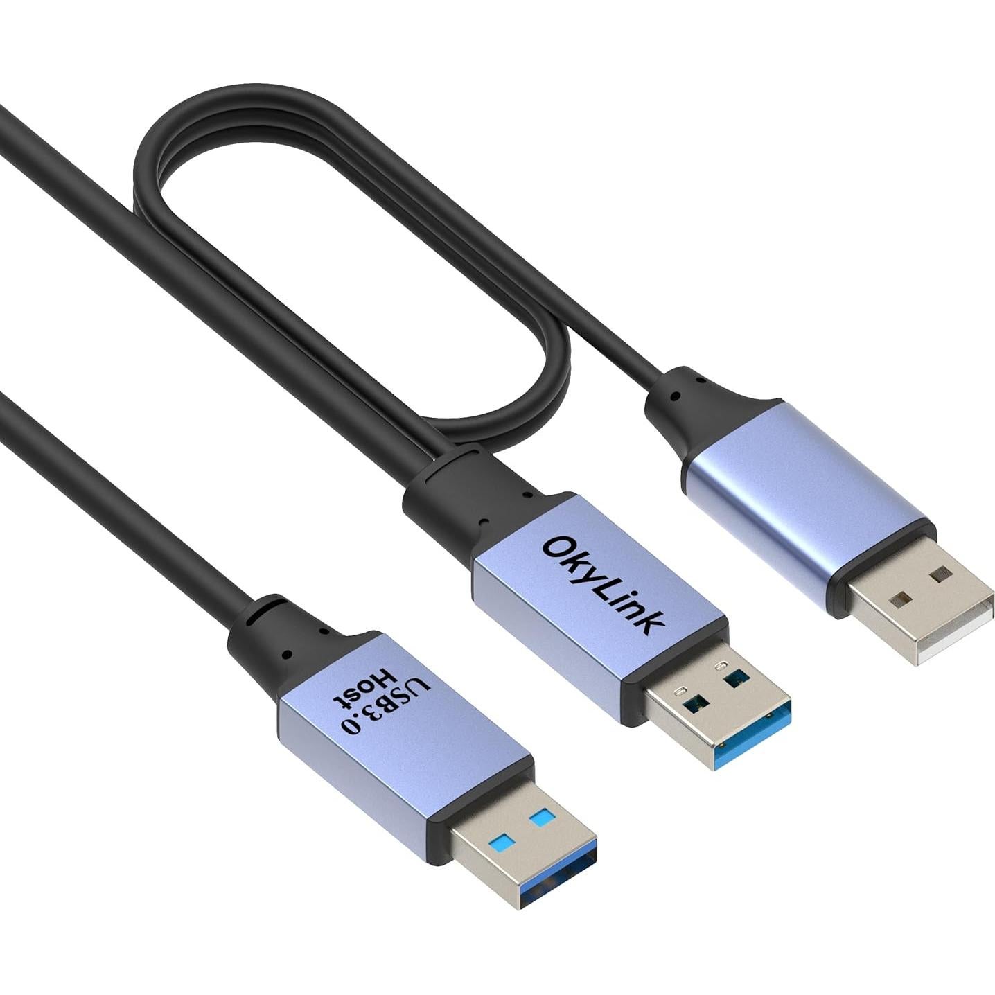 Cable de Extensión USB 3.0 OKYLINK 9.75m Gris Alta Velocidad