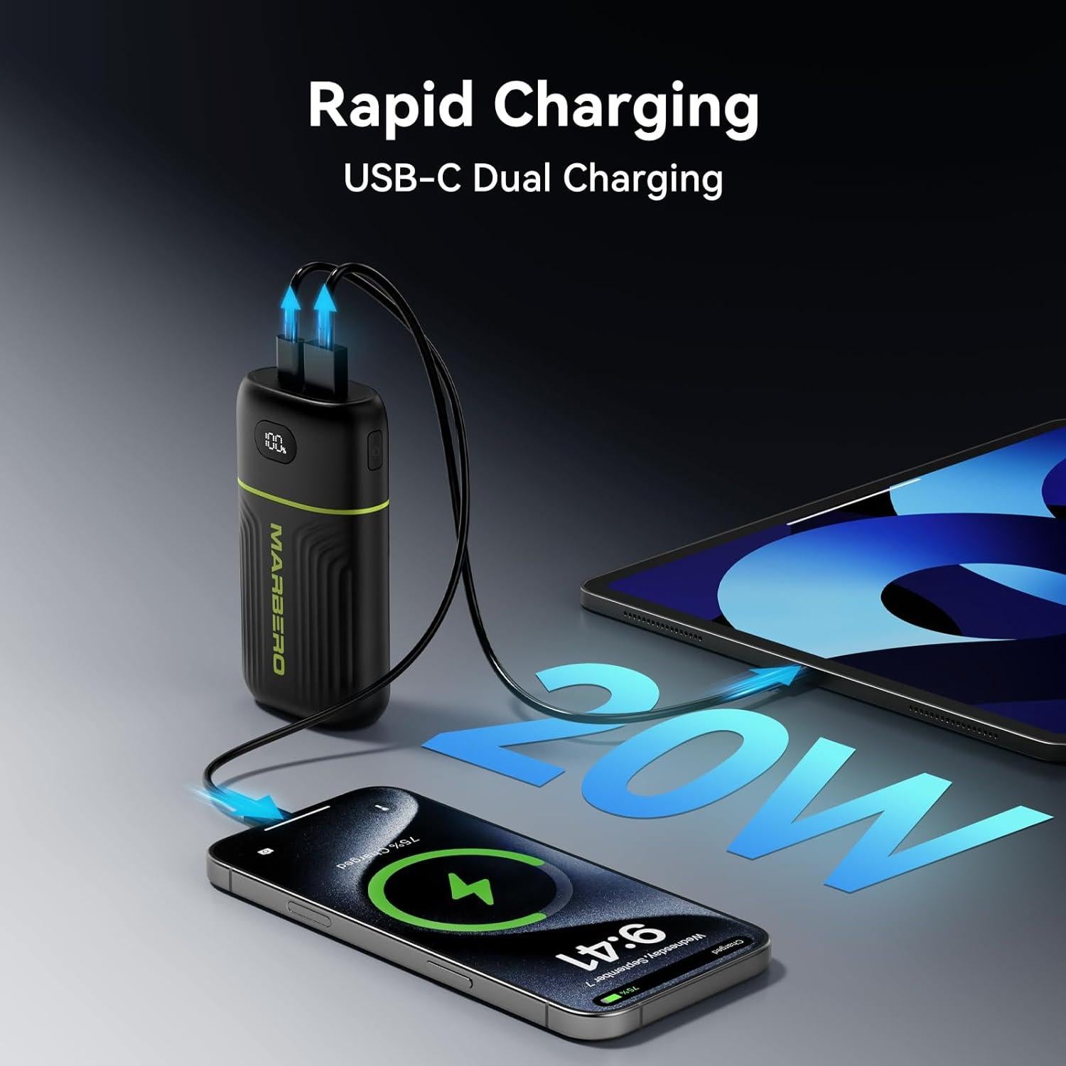 Cargador Portátil MARBERO P10A 10000mAh USB-C Carga Rápida