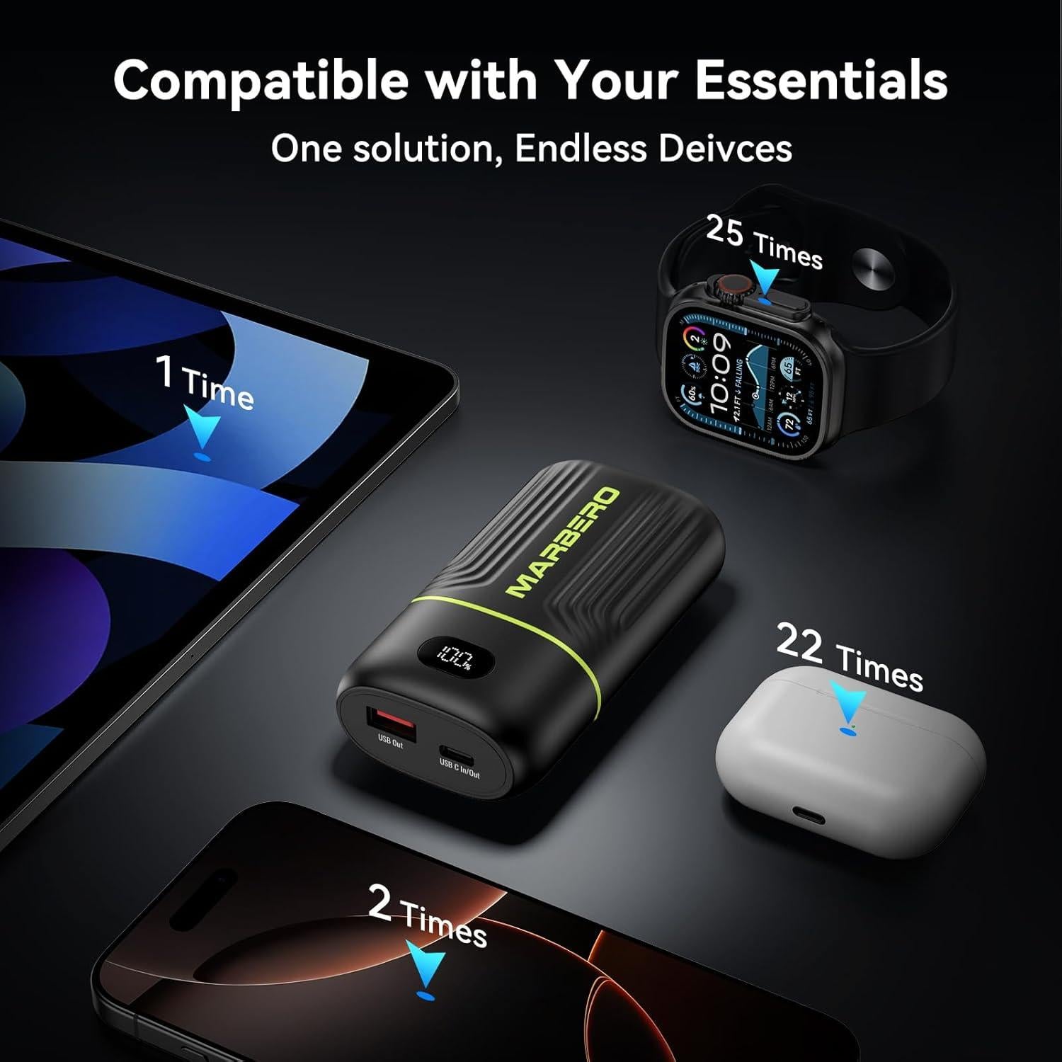 Cargador Portátil MARBERO P10A 10000mAh USB-C Carga Rápida