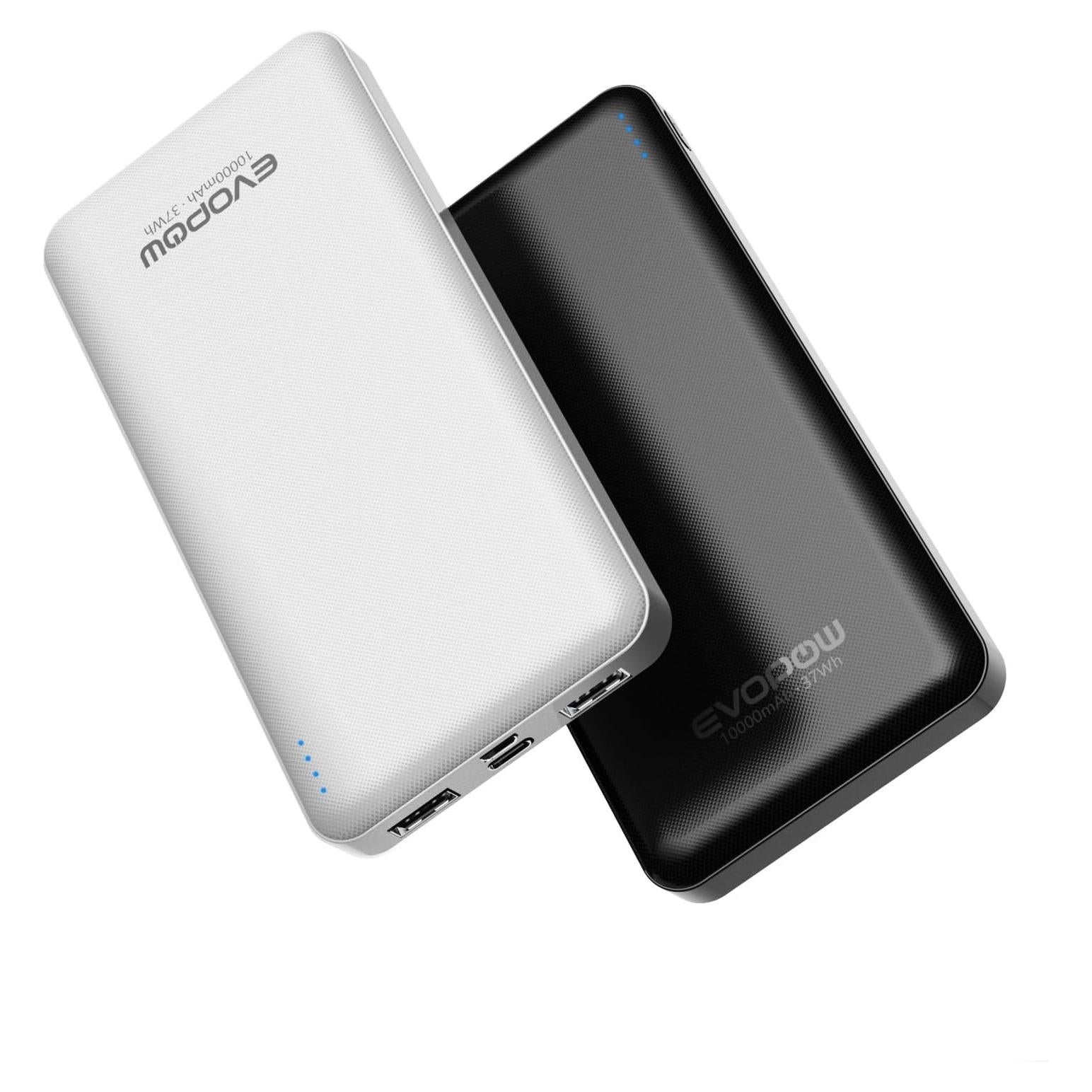 2-Pack Portable Charger, Slimmer 10000mAh 15W Power Bank, USB C in&Out Fast Charging Battery Pack, External Portable Power Bank for iPhone 16 15 14 13 12 iPad Airpods Samsung S23 S22 Pixel etc