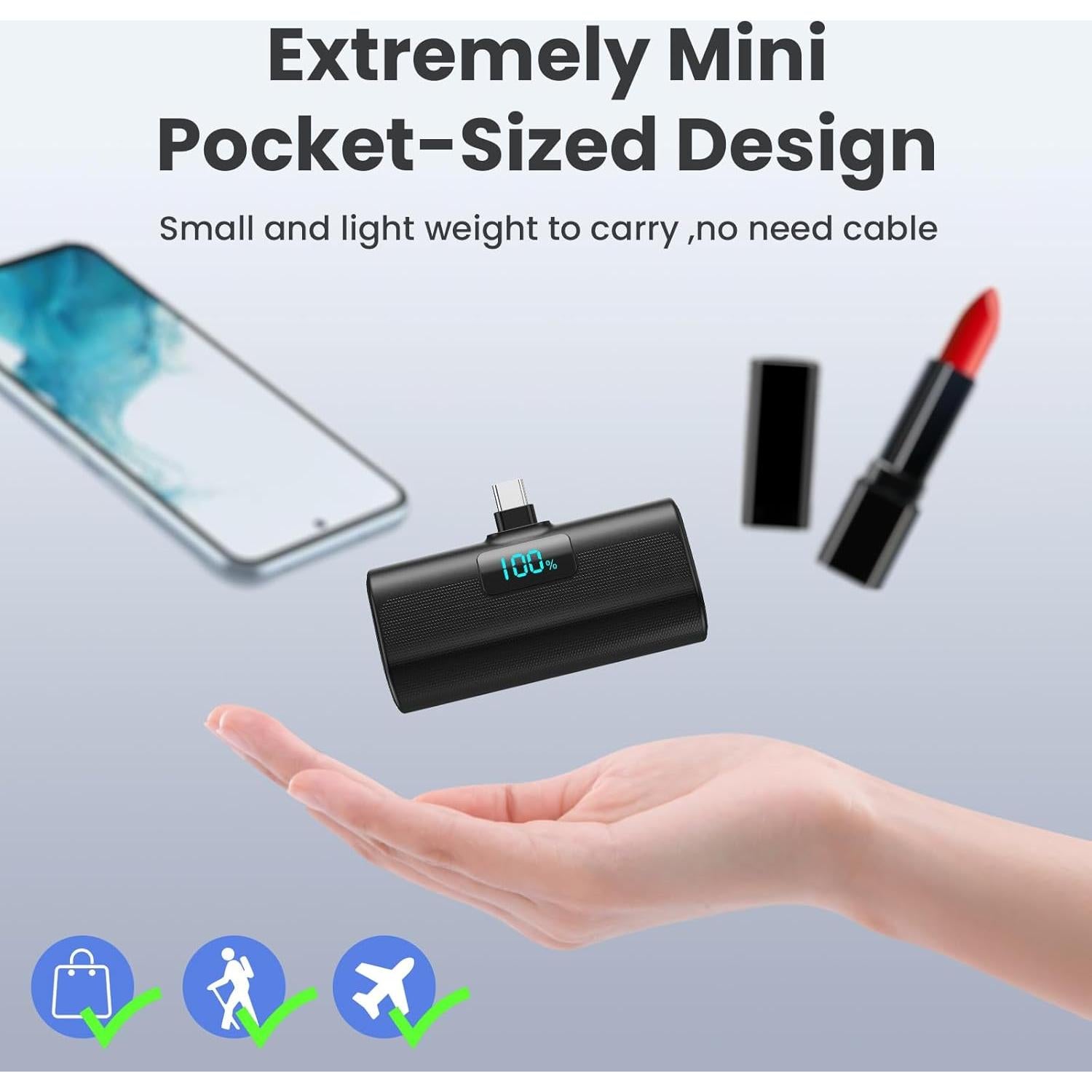 Cargador Portátil USB-C 5200mAh 2-Pack para iPhone 16/15