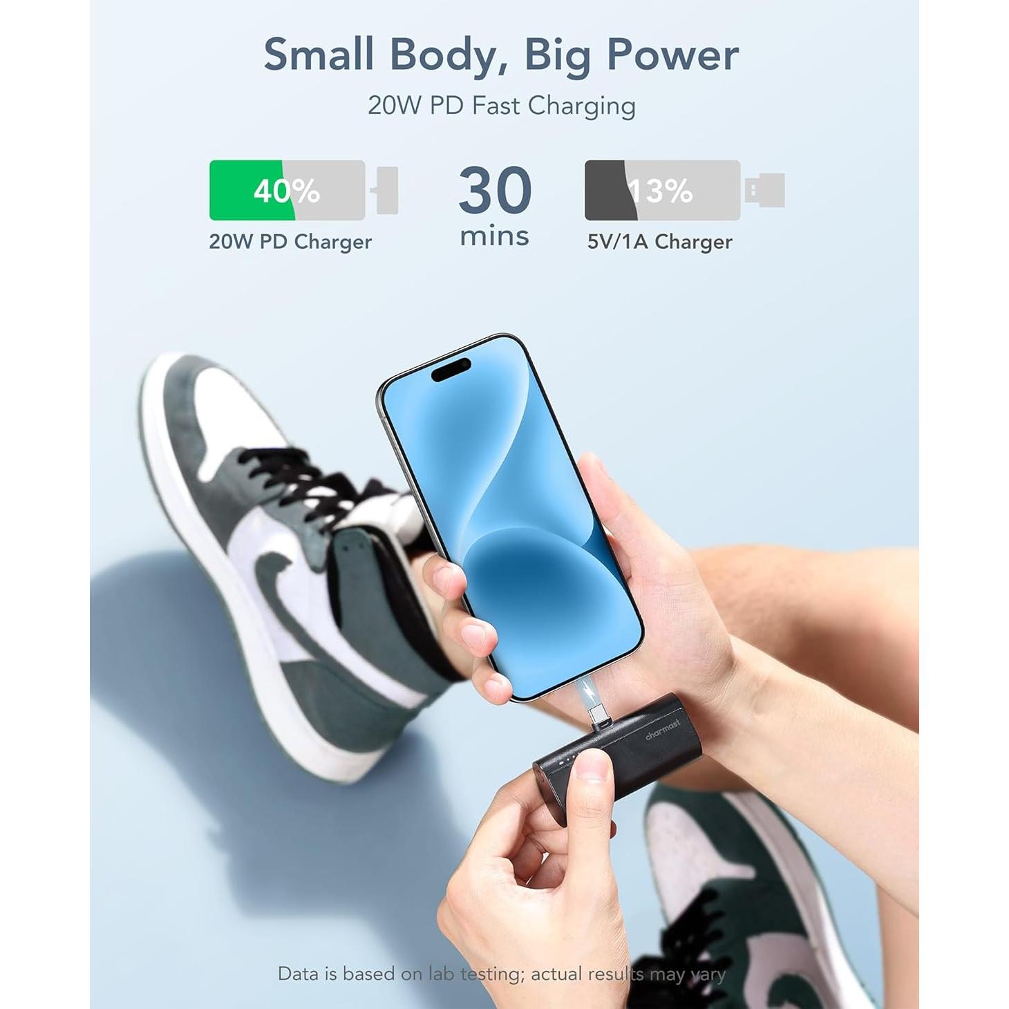 Cargador Portátil Charmast 5000mAh Carga Rápida 20W USB C