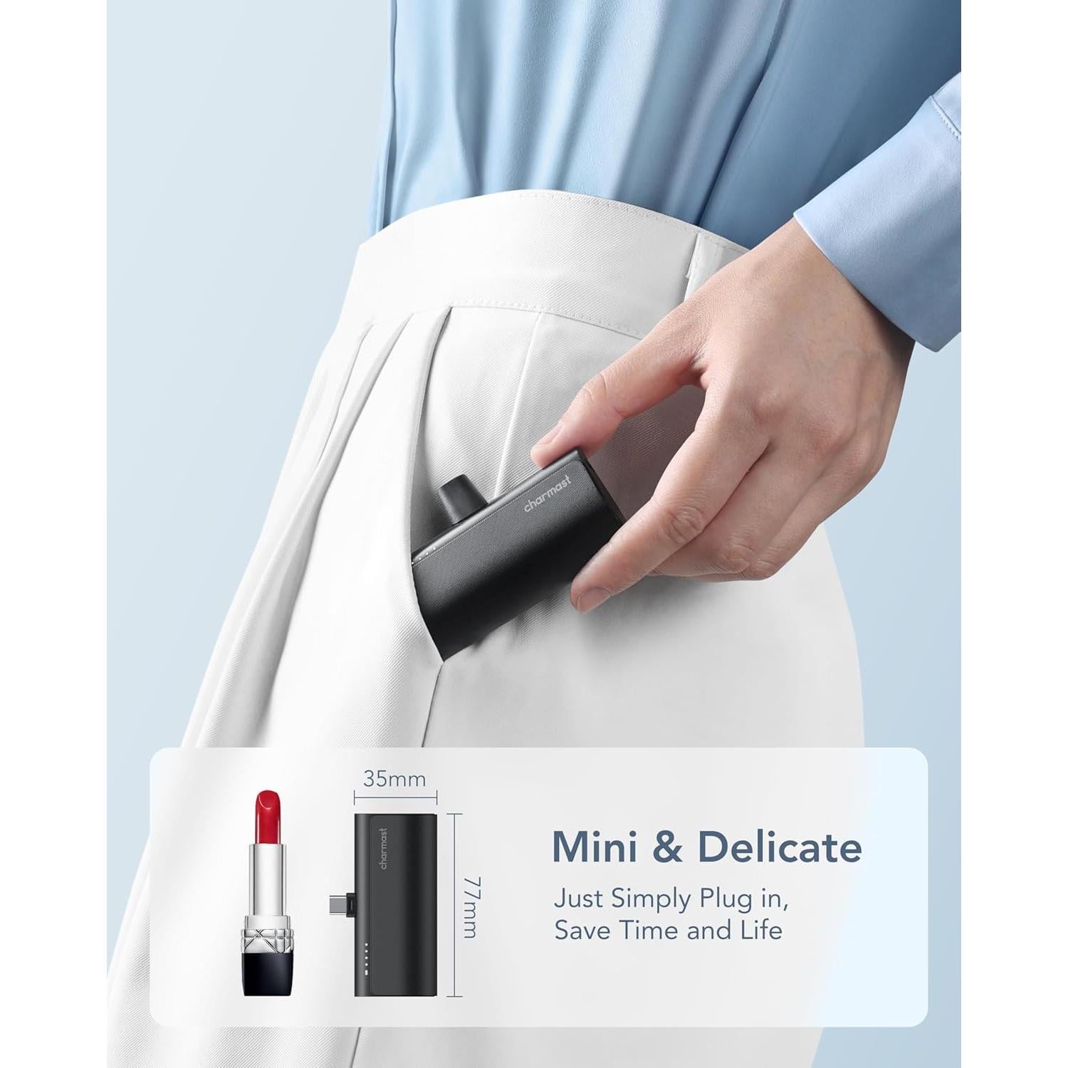 Cargador Portátil Charmast 5000mAh Carga Rápida 20W USB C