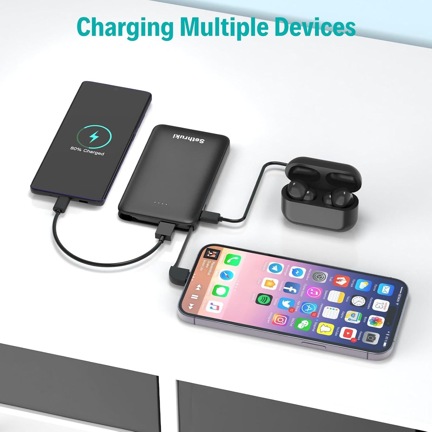 Cargador Portátil Sethruki 6000mAh Carga Rápida 20W USB-C