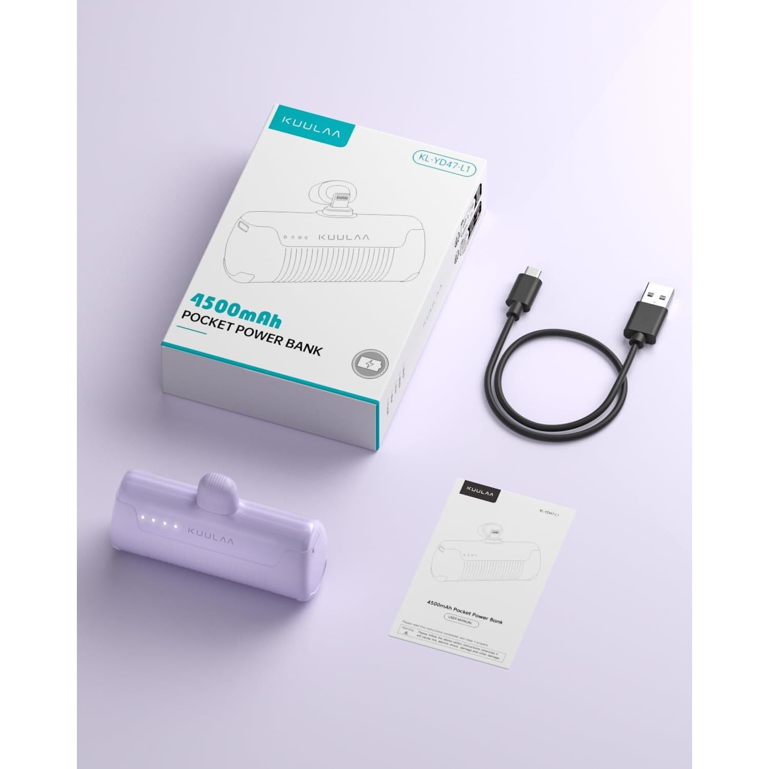 Cargador Portátil Kuulaa 4500mAh para iPhone y AirPods