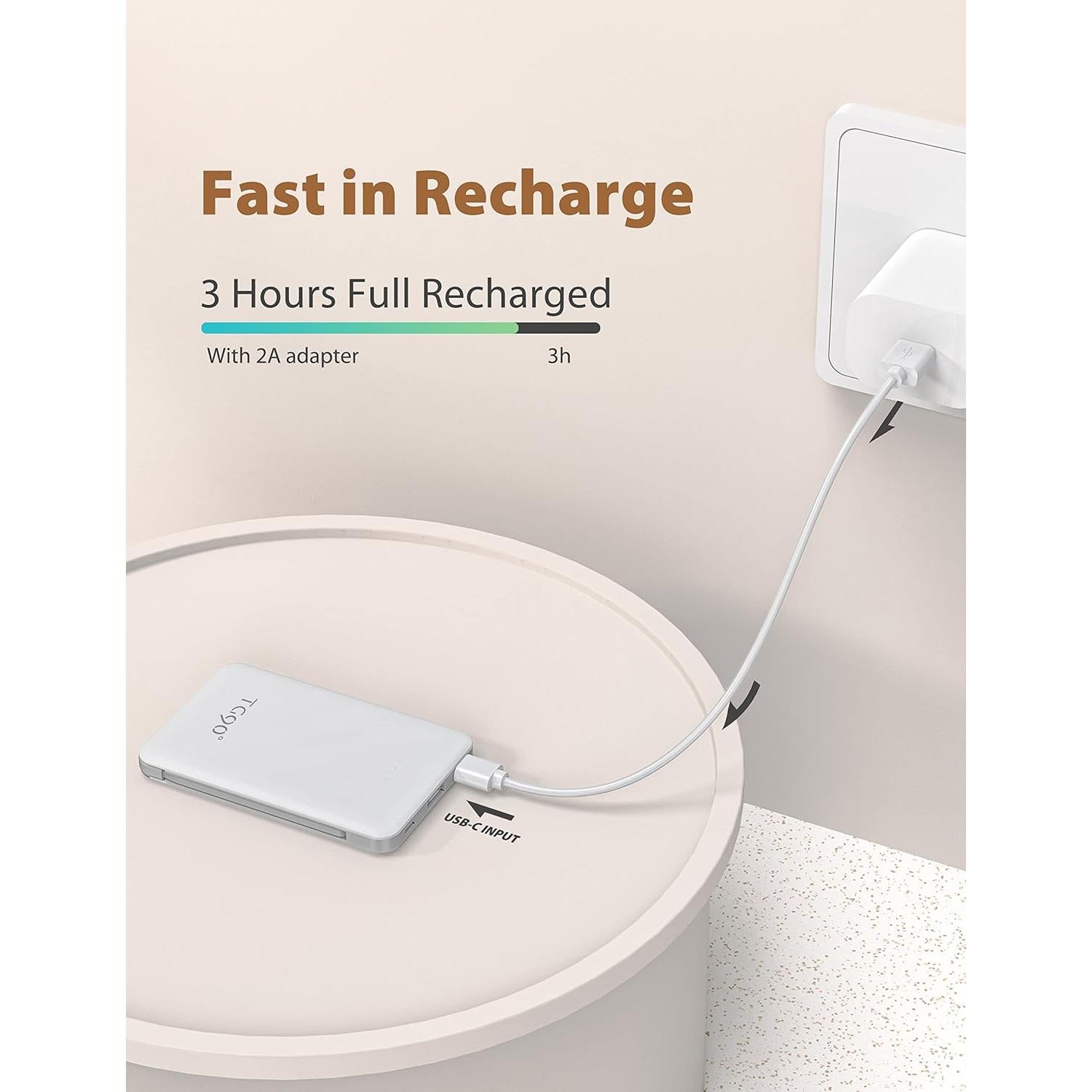 Banco de Energía Portátil 6000mAh Shenzhen Magic Spirit Blanco