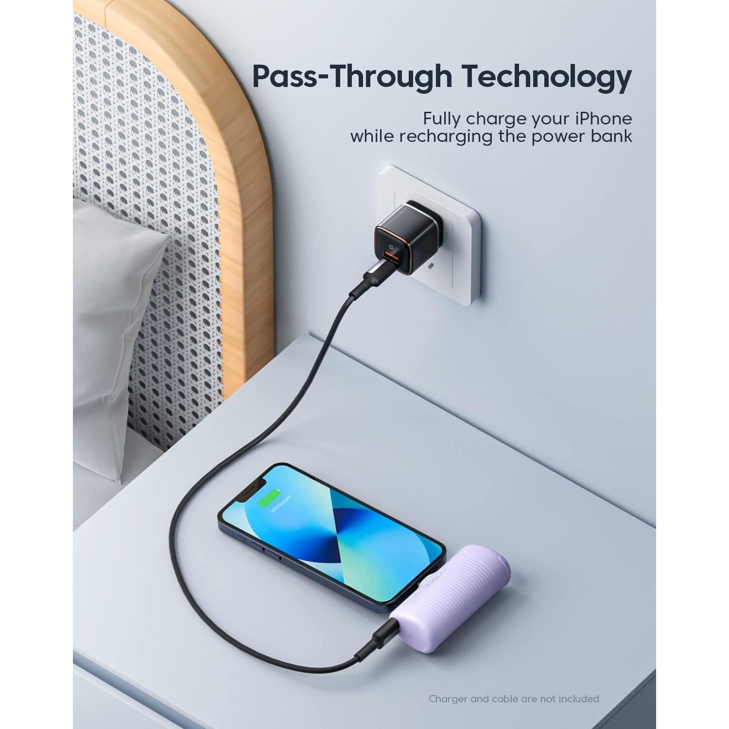 Cargador Portátil Kuulaa 4500mAh USB-C para iPhone y Android