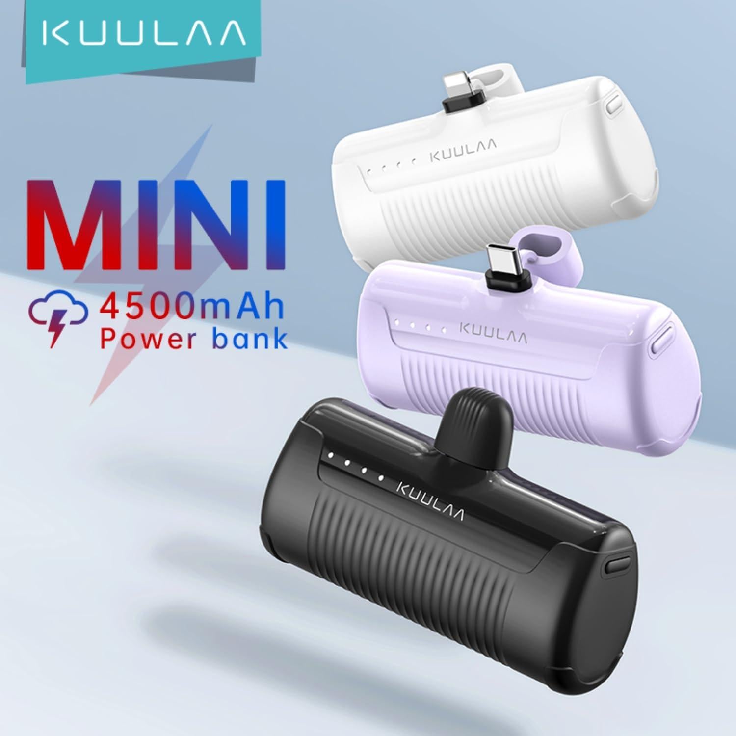 Cargador Portátil Kuulaa 4500mAh USB-C para iPhone y Android