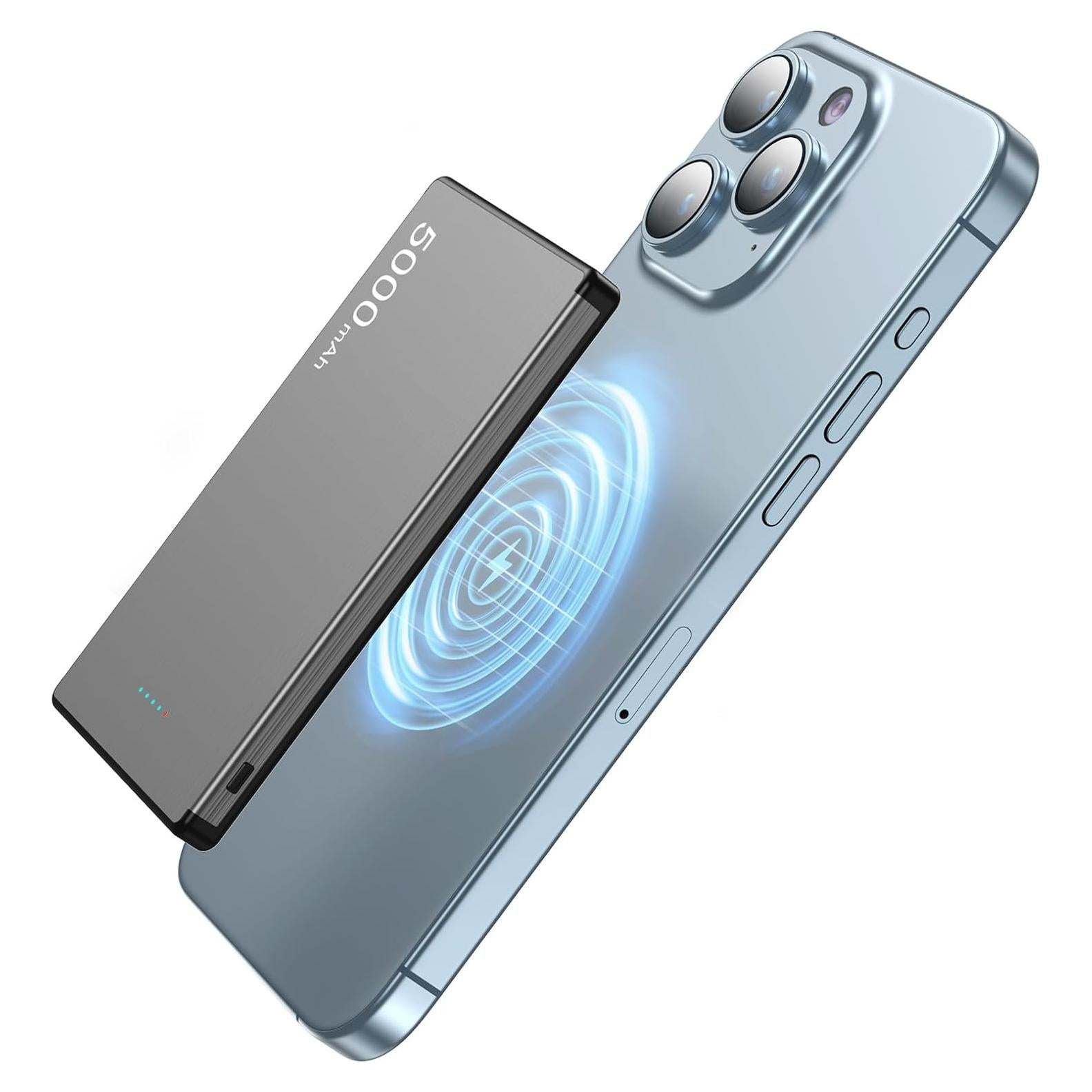 Cargador Portátil Magnético 5000mAh MagSafe USB-C 20W Gris