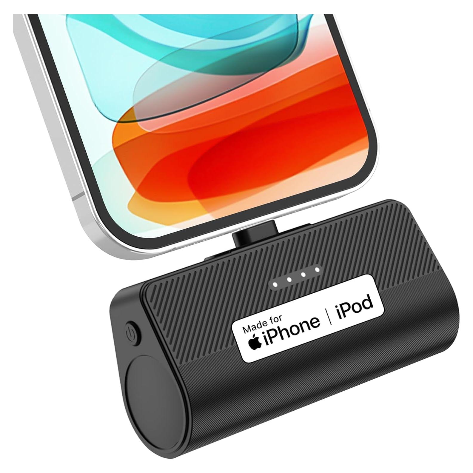 Cargador Portátil KKD 5000mAh MFi para iPhone Negro