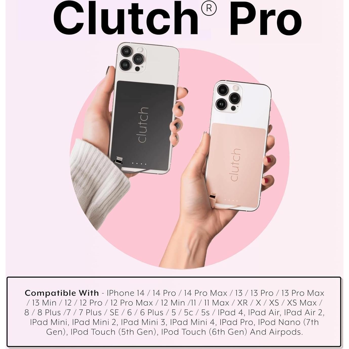 Cargador Portátil Clutch Pro Rosa 5000mAh Magnético USB