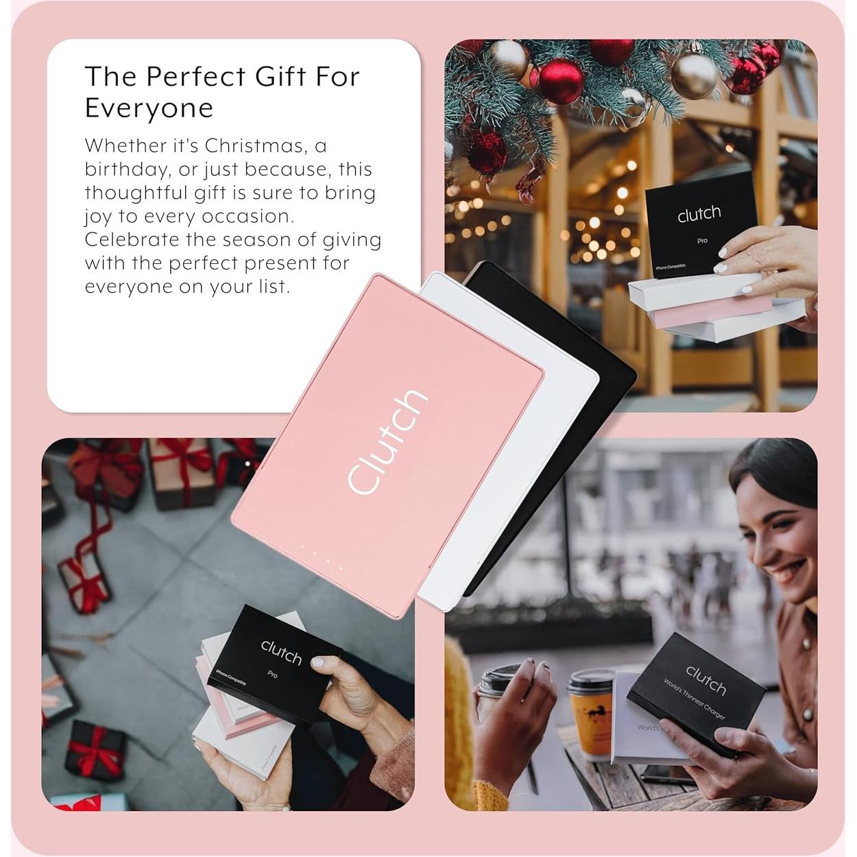 Cargador Portátil Clutch Pro Rosa 5000mAh Magnético USB