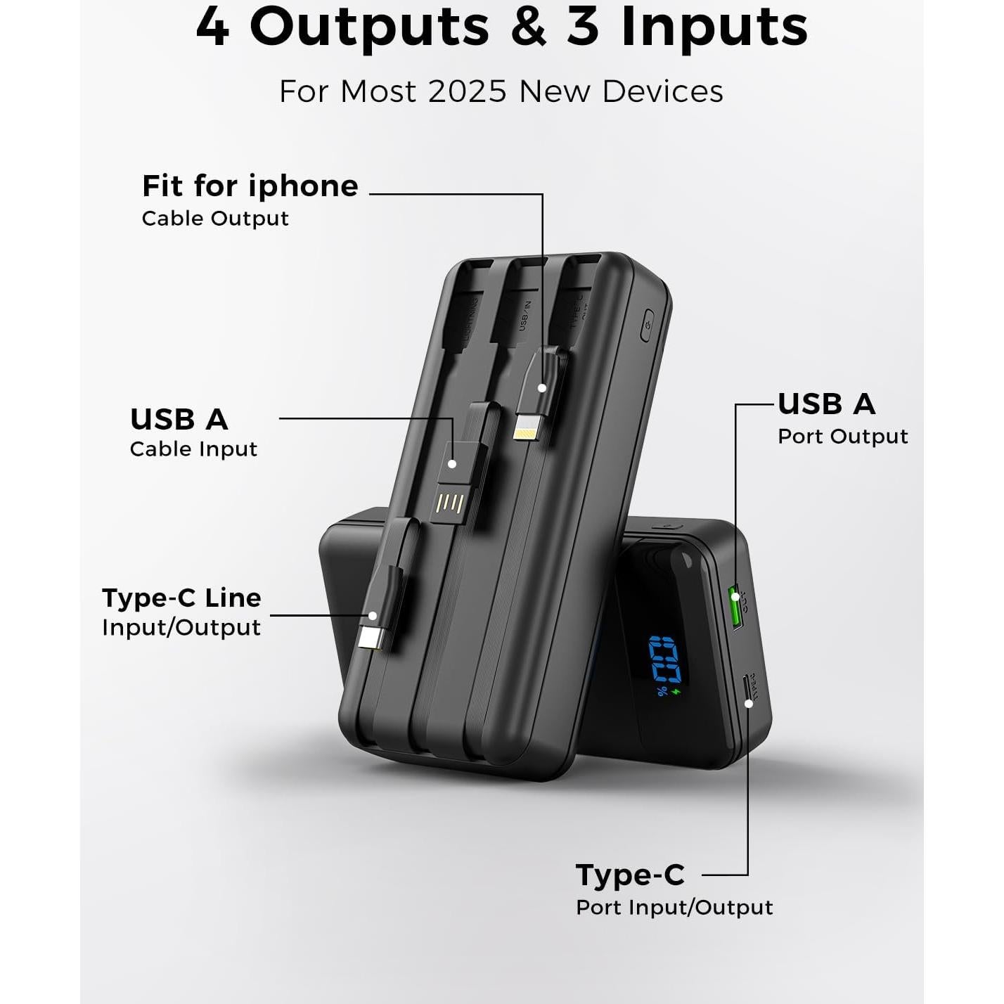 Cargador Portátil 40000mAh Nacete con Carga Rápida PD 22.5W