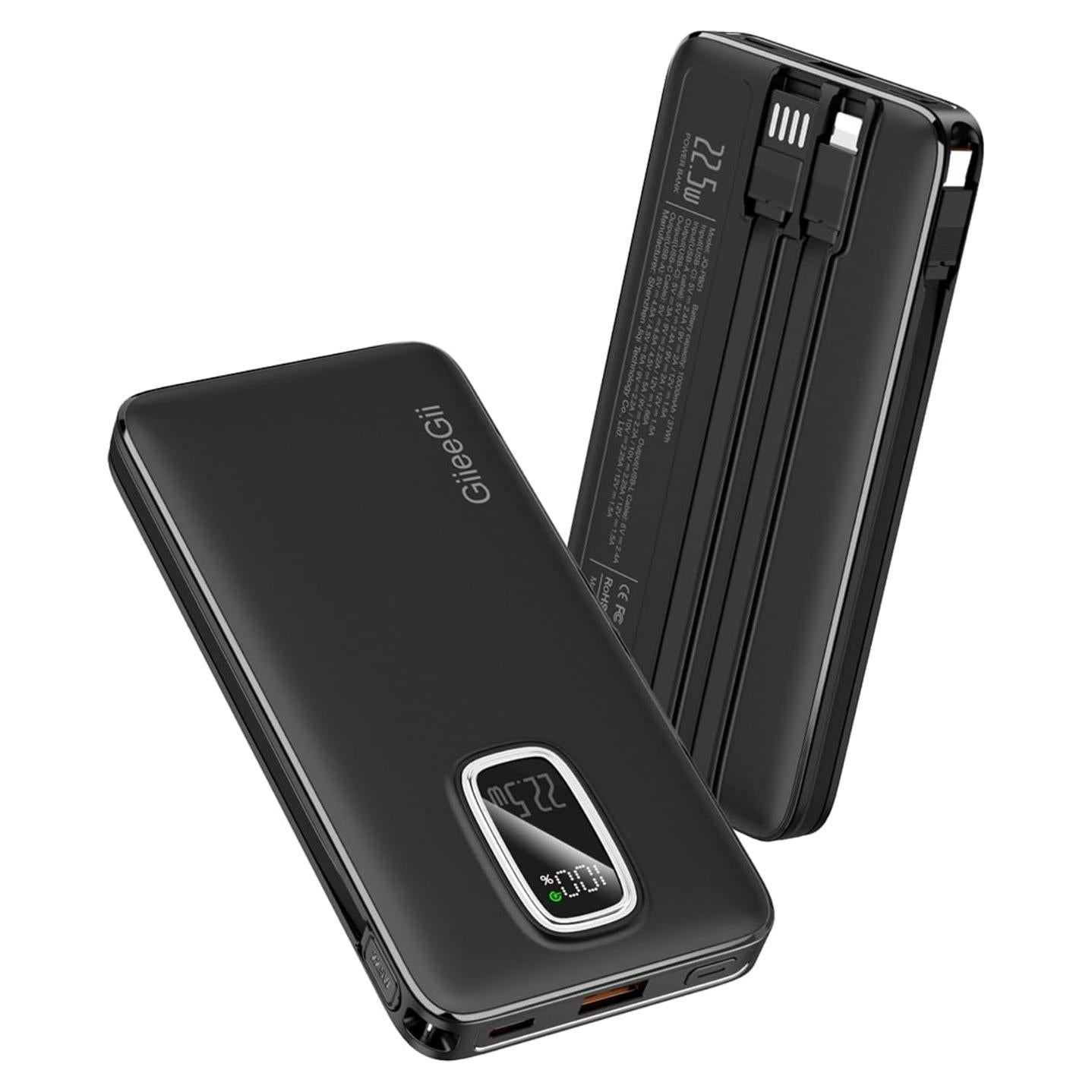 Cargador Portátil GiieeGii 10000mAh 22.5W Rápido USB-C iOS