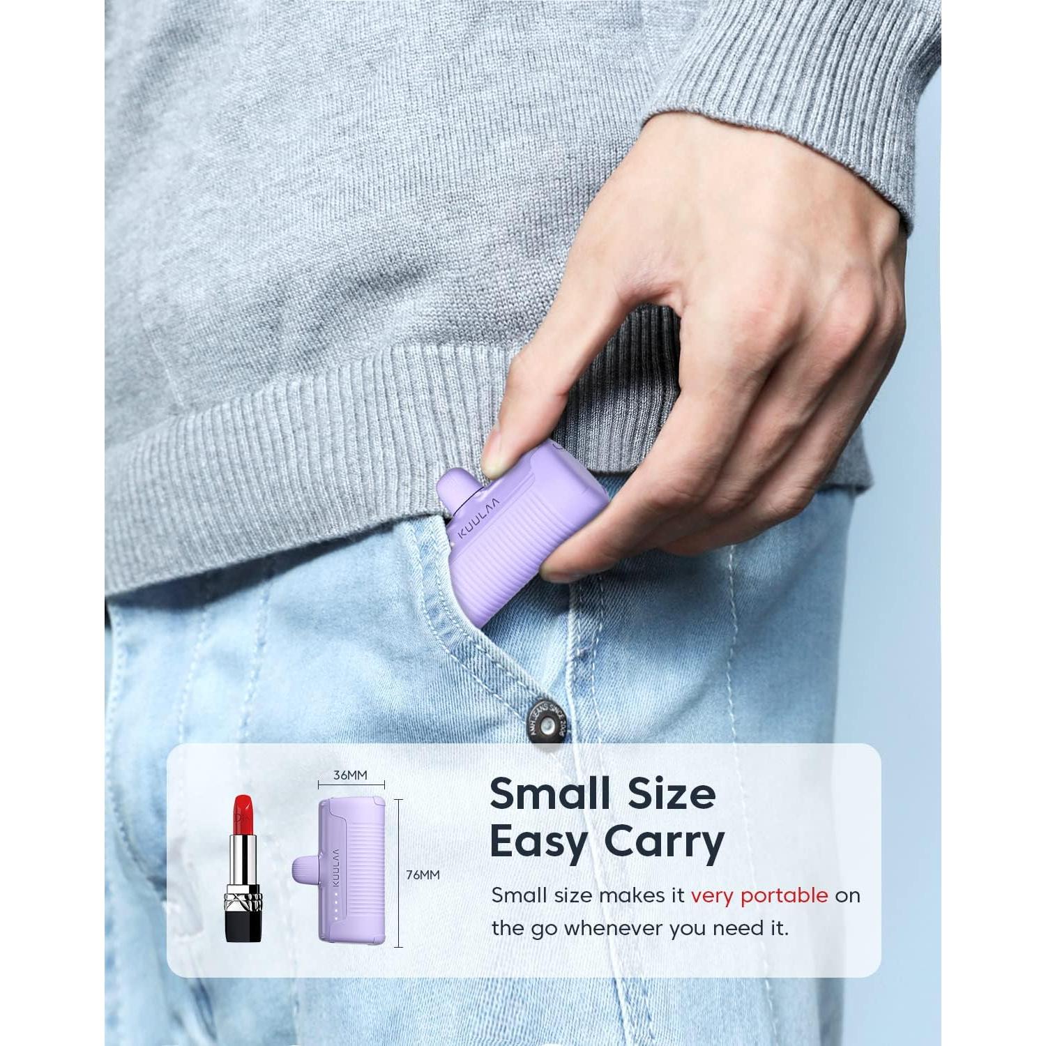 Cargador Portátil Kuulaa 4500mAh USB C para Android y iPhone