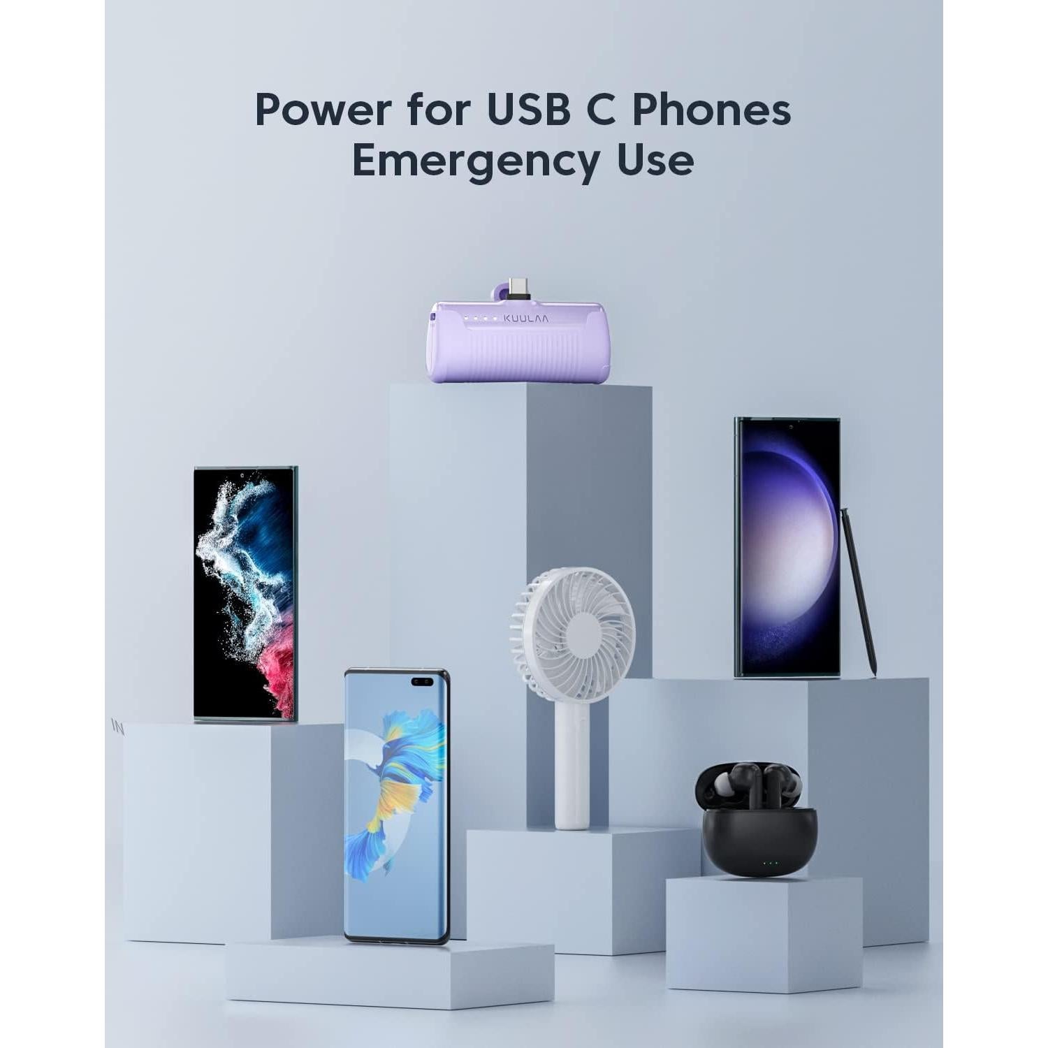 Cargador Portátil Kuulaa 4500mAh USB C para Android y iPhone