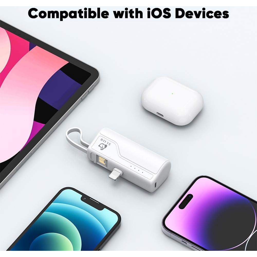 Cargador Portátil 5000mAh iPhone y AirPods Blanco
