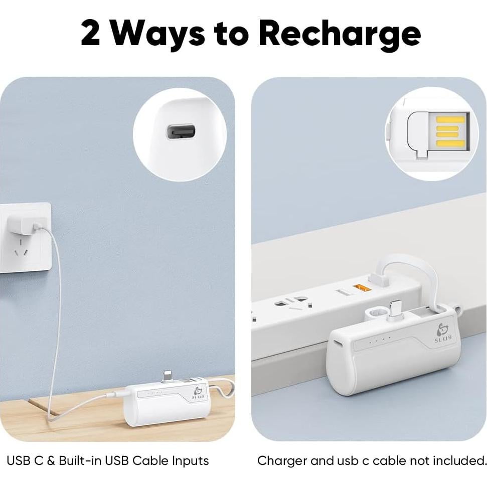 Cargador Portátil 5000mAh iPhone y AirPods Blanco