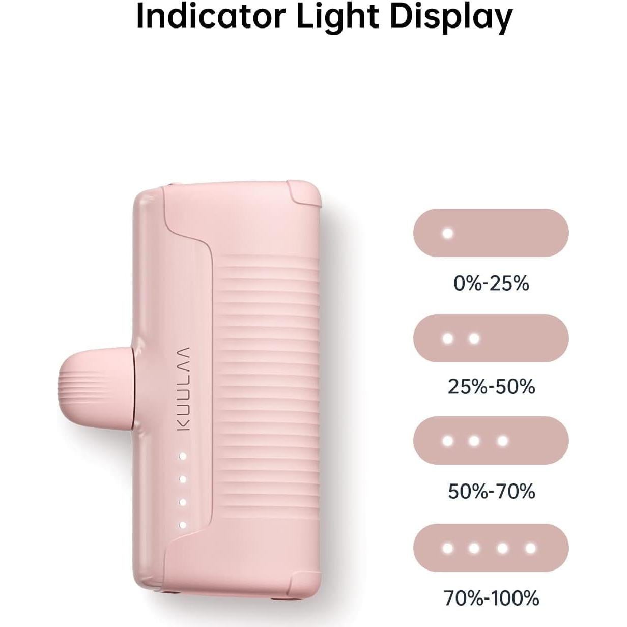 Cargador Portátil Kuulaa 4500mAh Rosa para iPhone