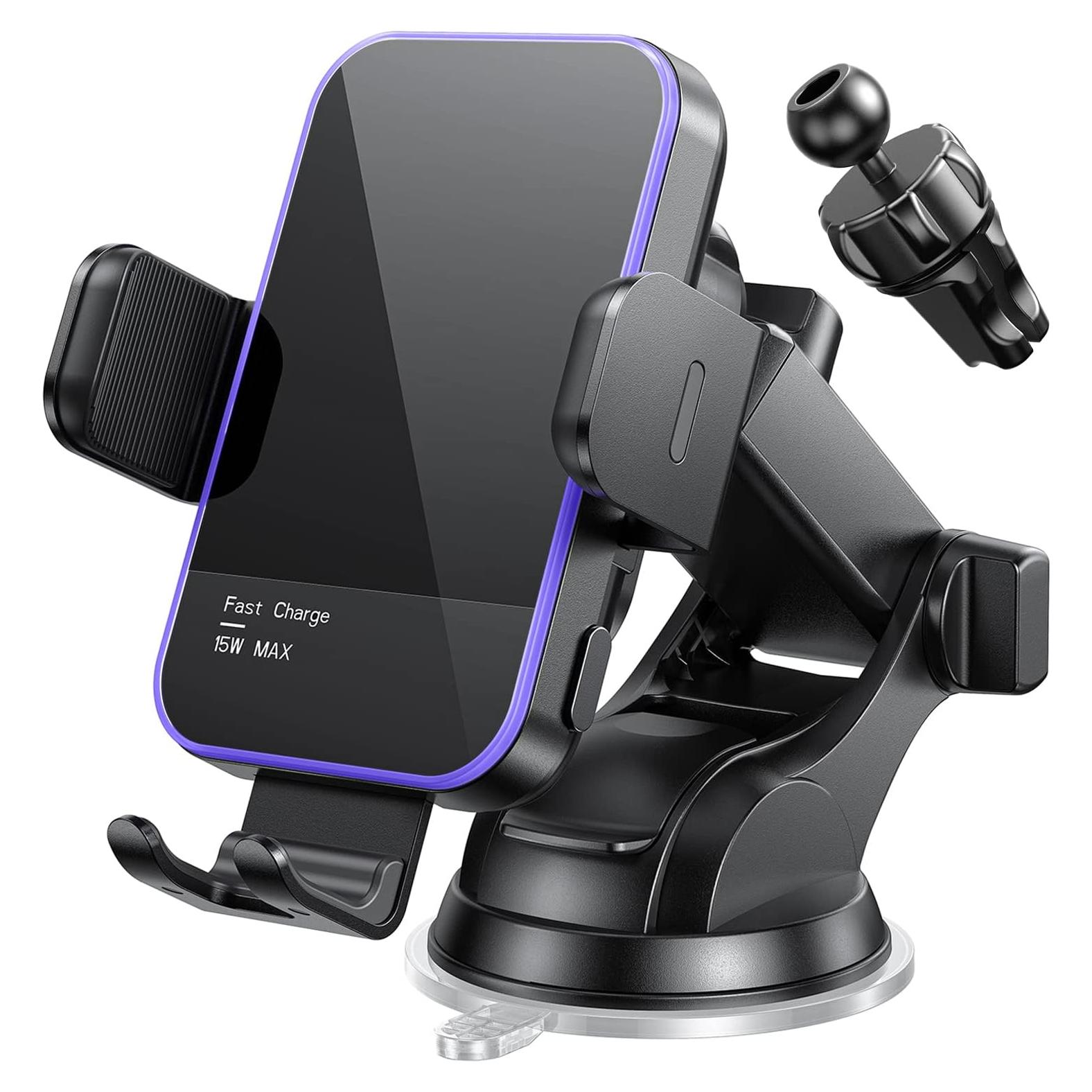 Cargador Inalámbrico para Auto Mosurr 15W con Sujeción Automática