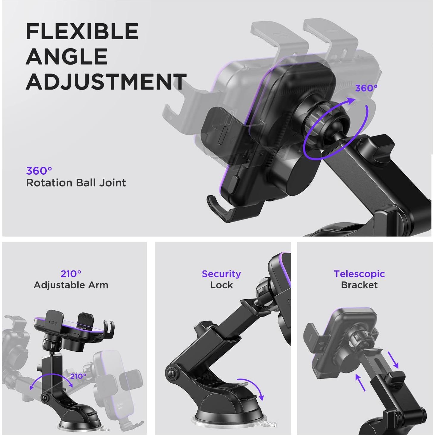 Cargador Inalámbrico para Auto Mosurr 15W con Sujeción Automática