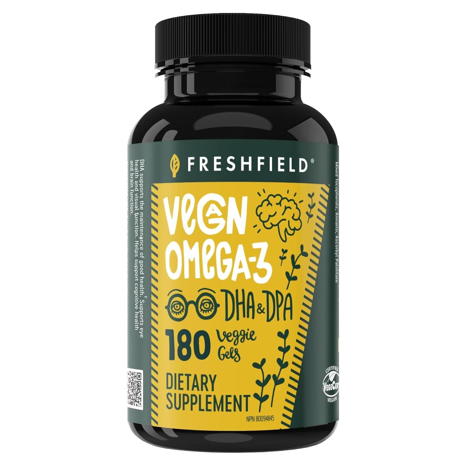 Omega 3 DHA Vegano Freshfield 180 Cápsulas Sin Carragenina