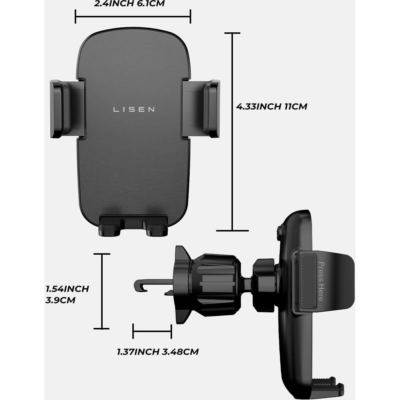 Soporte para Teléfono LISEN para Auto - Ventilación 360°