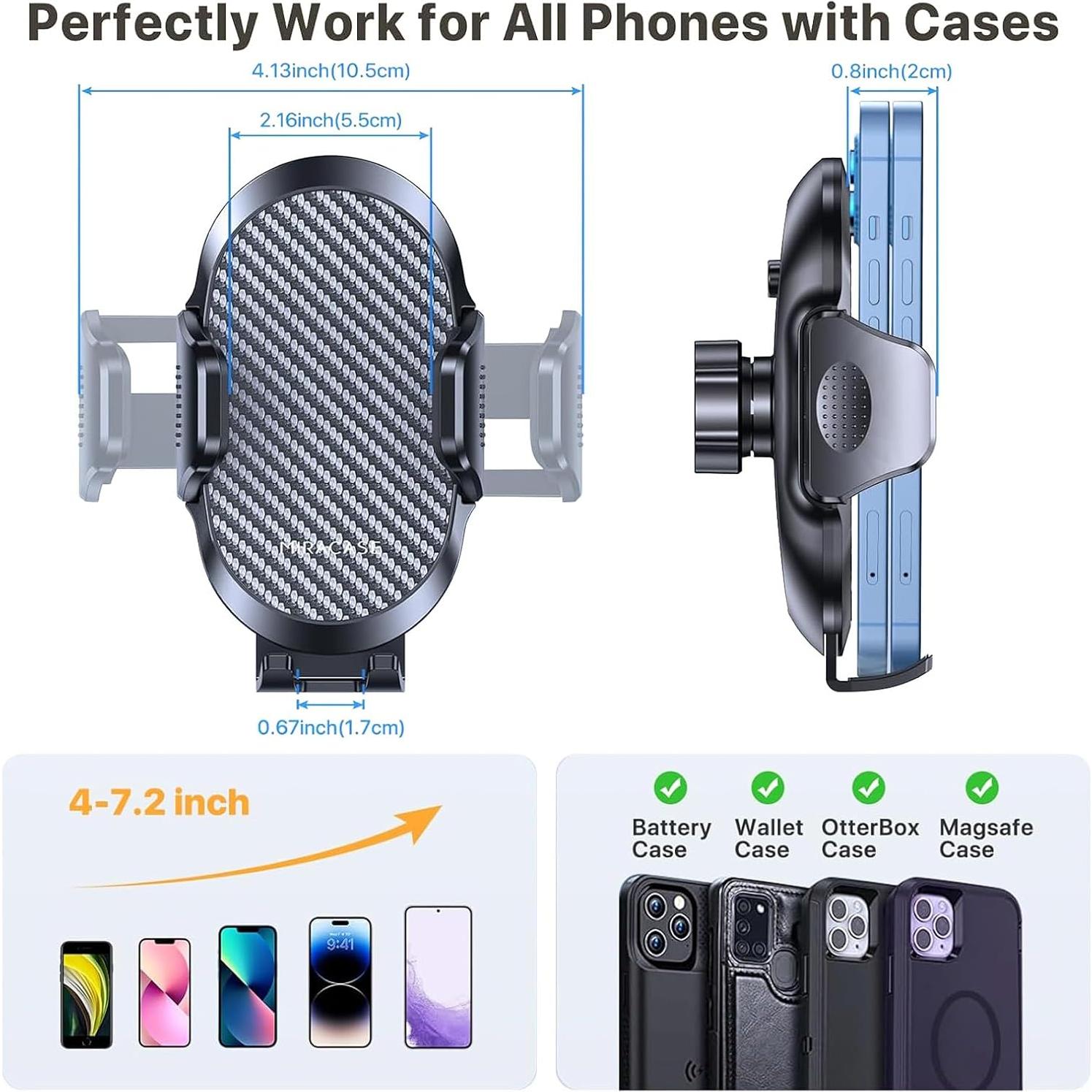 Soporte para teléfono de coche Miracase 2025 ajustable negro