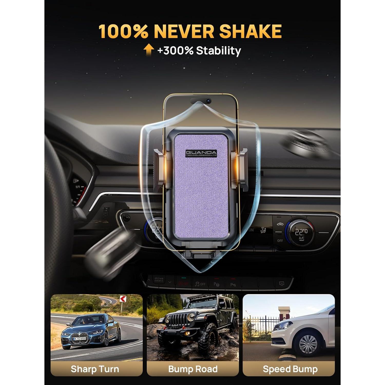 Soporte para Teléfono de CD Guanda Ajustable 360° - Púrpura Claro