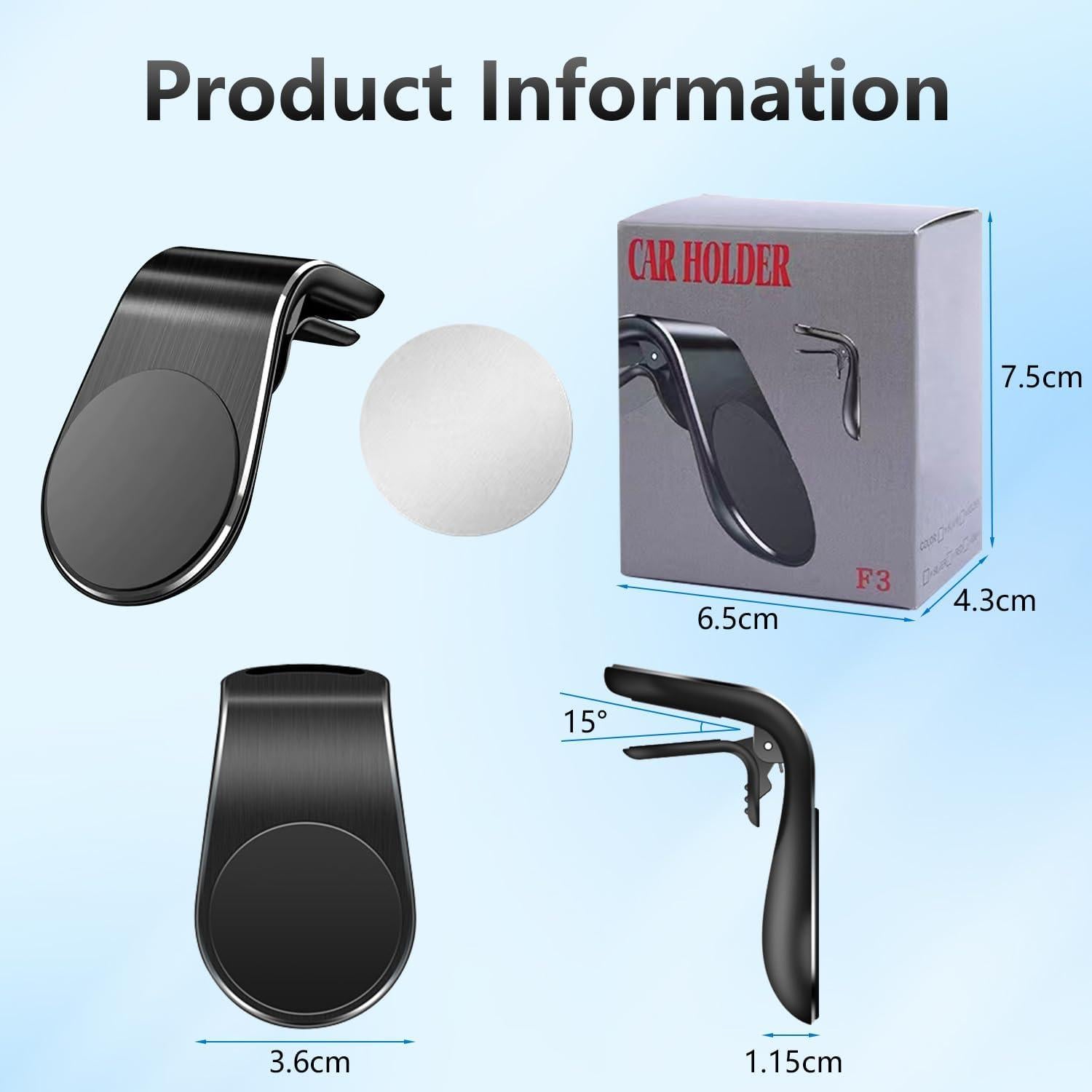 Soporte Magnético para Teléfonos de Coche MISPRO 360° - 2 Pcs