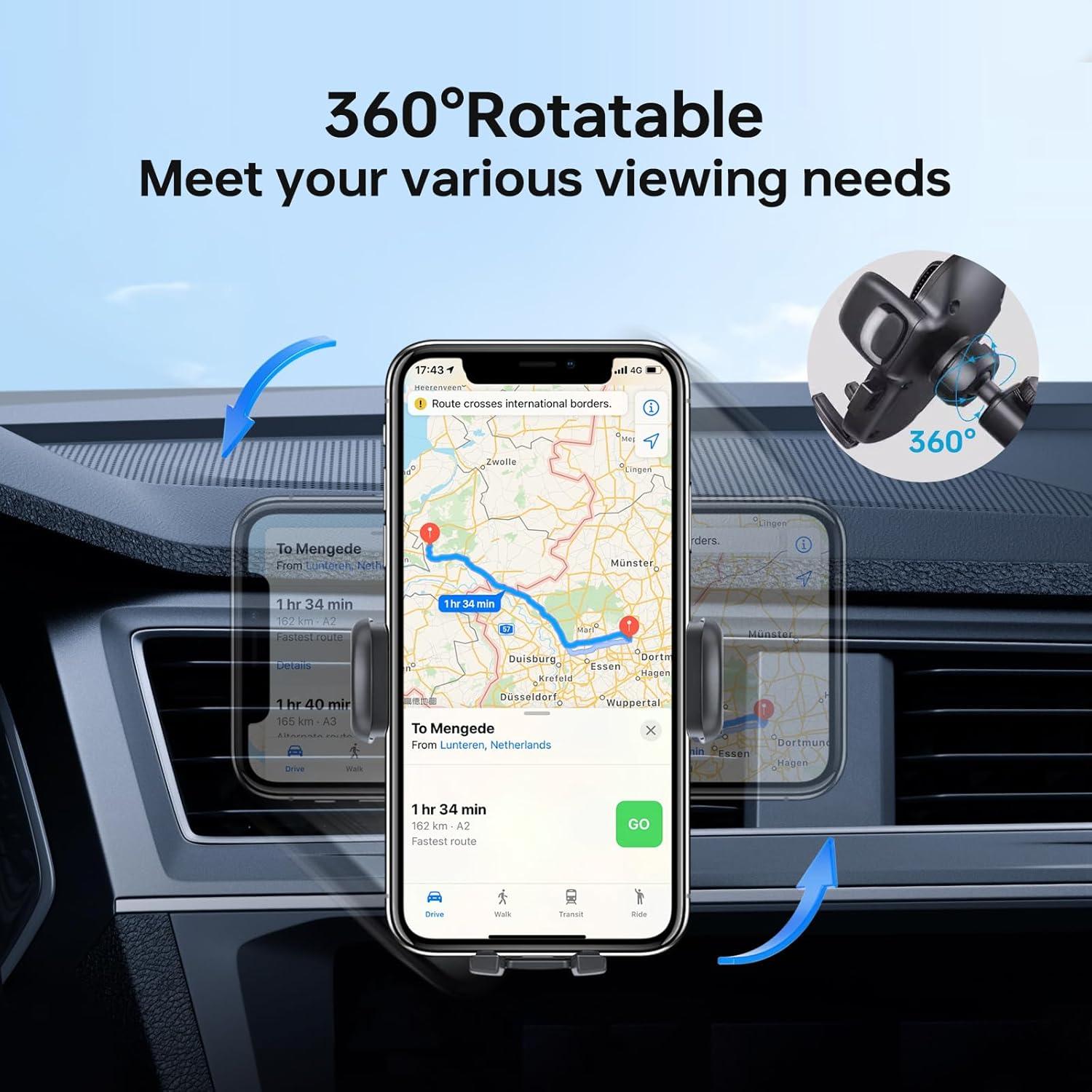 Soporte para Teléfono de Coche Mechrig 2025 360° Ajustable