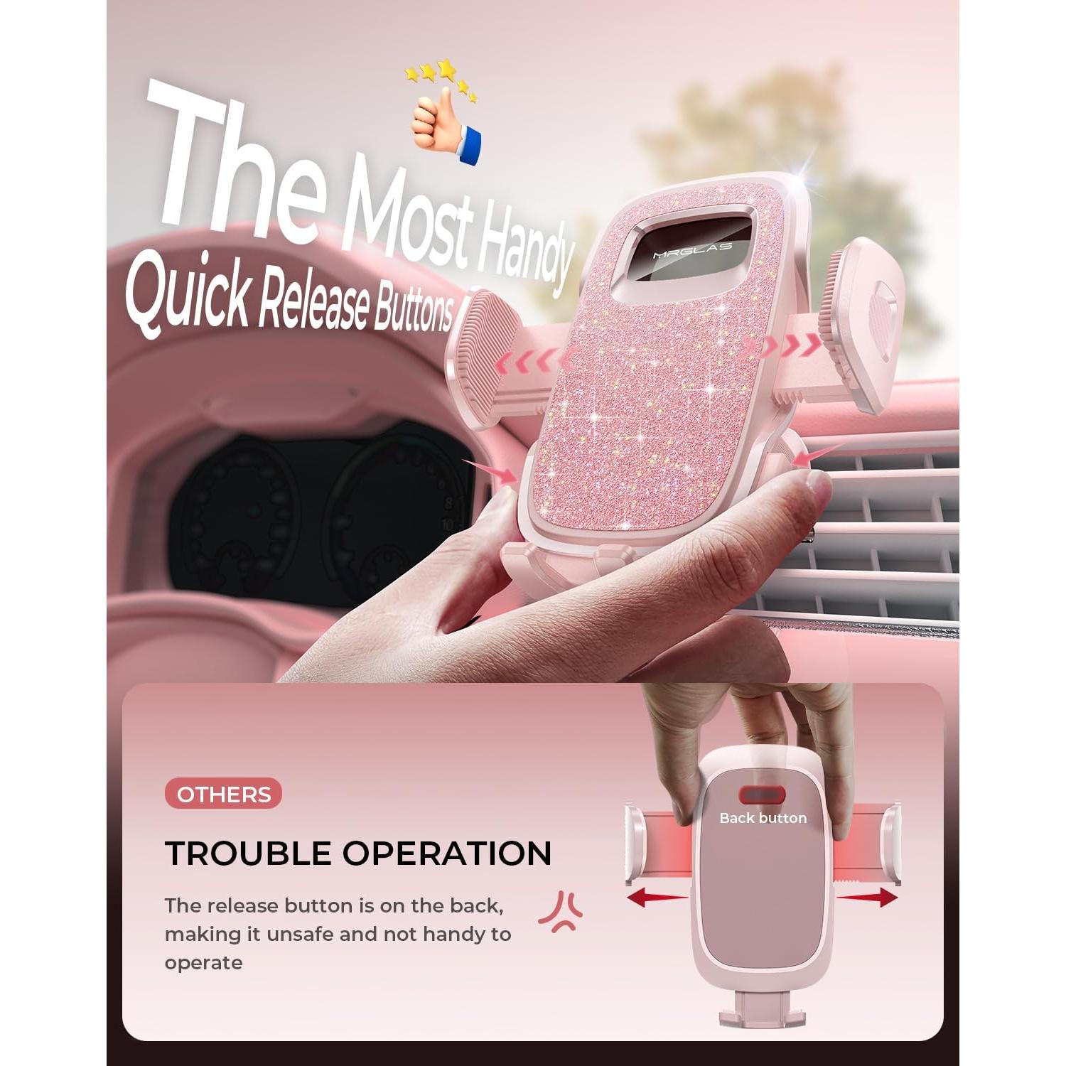 Soporte para Teléfono MRGLAS 2025 Rosa Universal para Auto