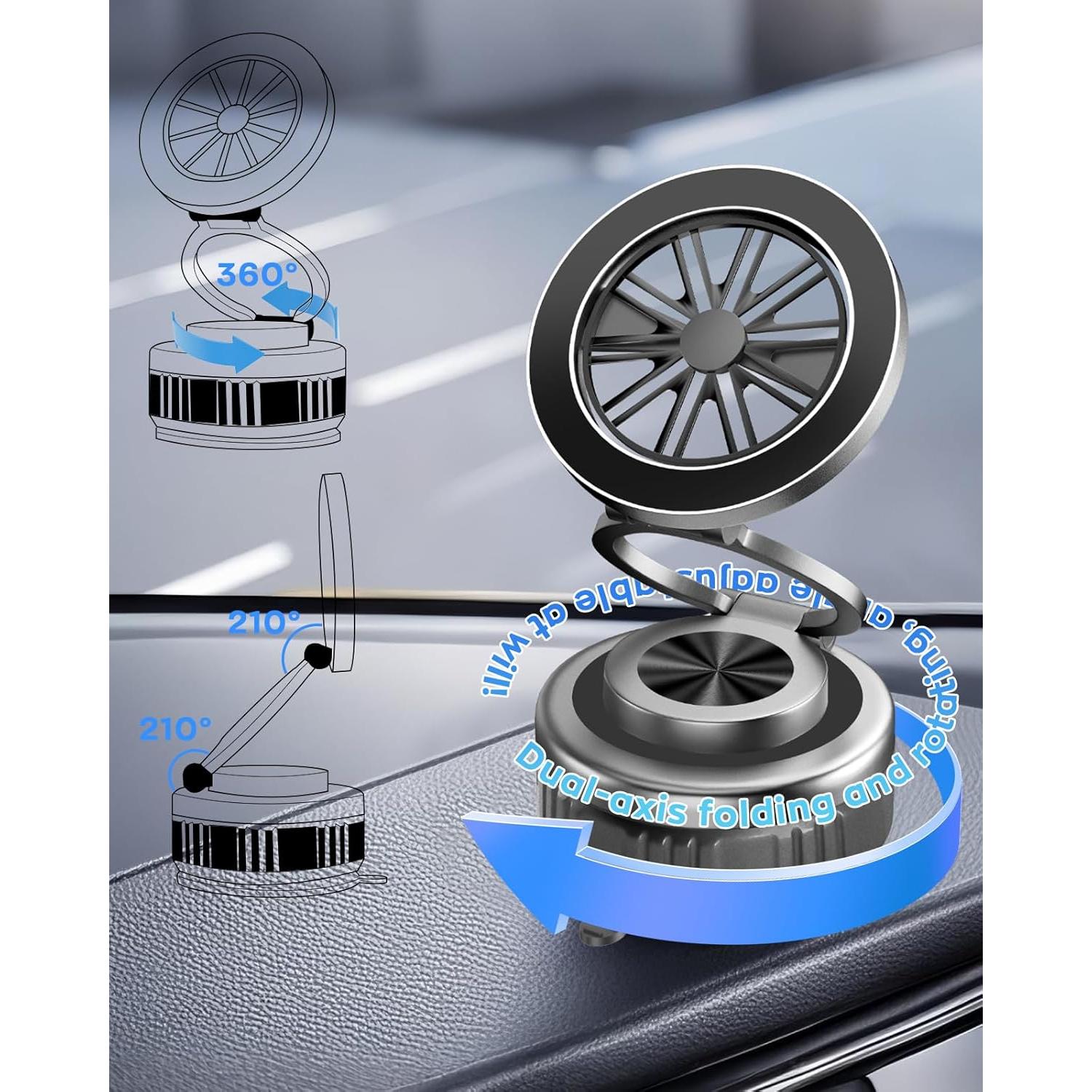 Soporte Magnético para Teléfono HOMHOW 360° Ajustable Negro