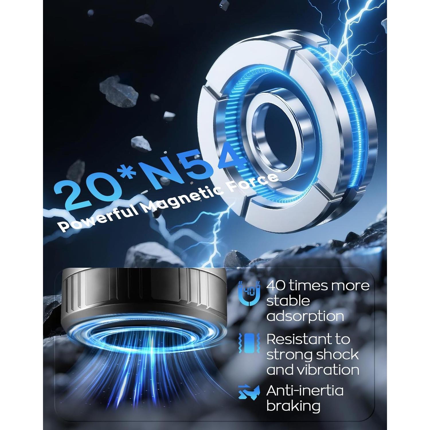 Soporte Magnético para Teléfono HOMHOW 360° Ajustable Negro