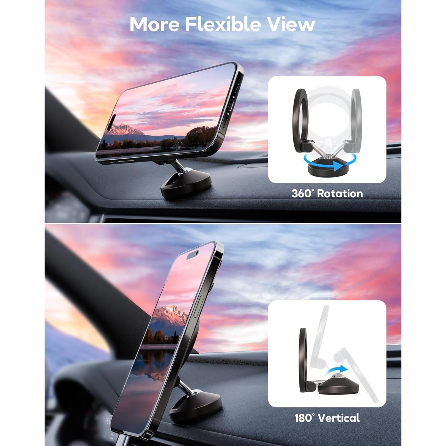 Soporte para Coche Magsafe LOXP CH-01 Gris Espacial 360°