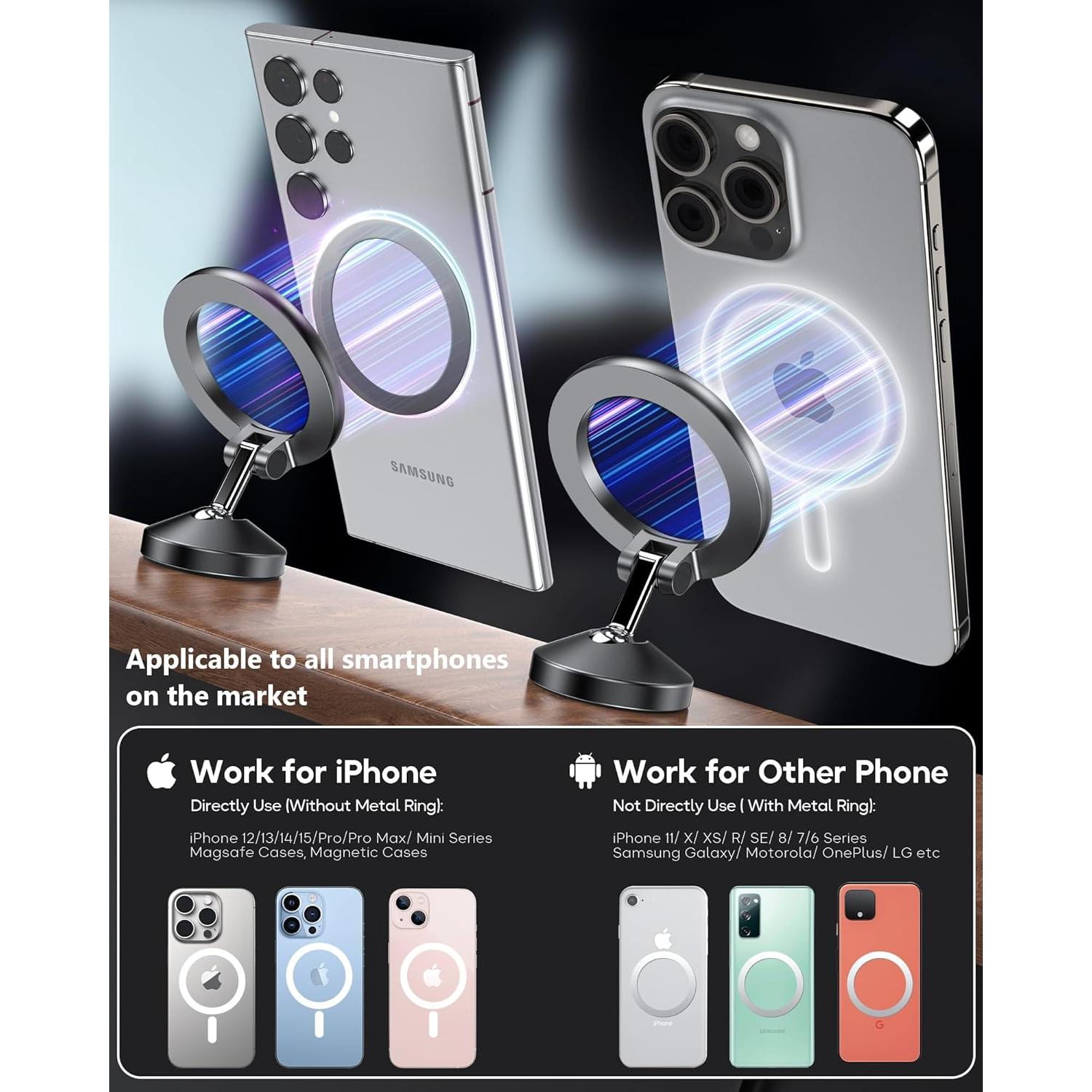 Soporte para Coche Magsafe LOXP CH-01 Gris Espacial 360°