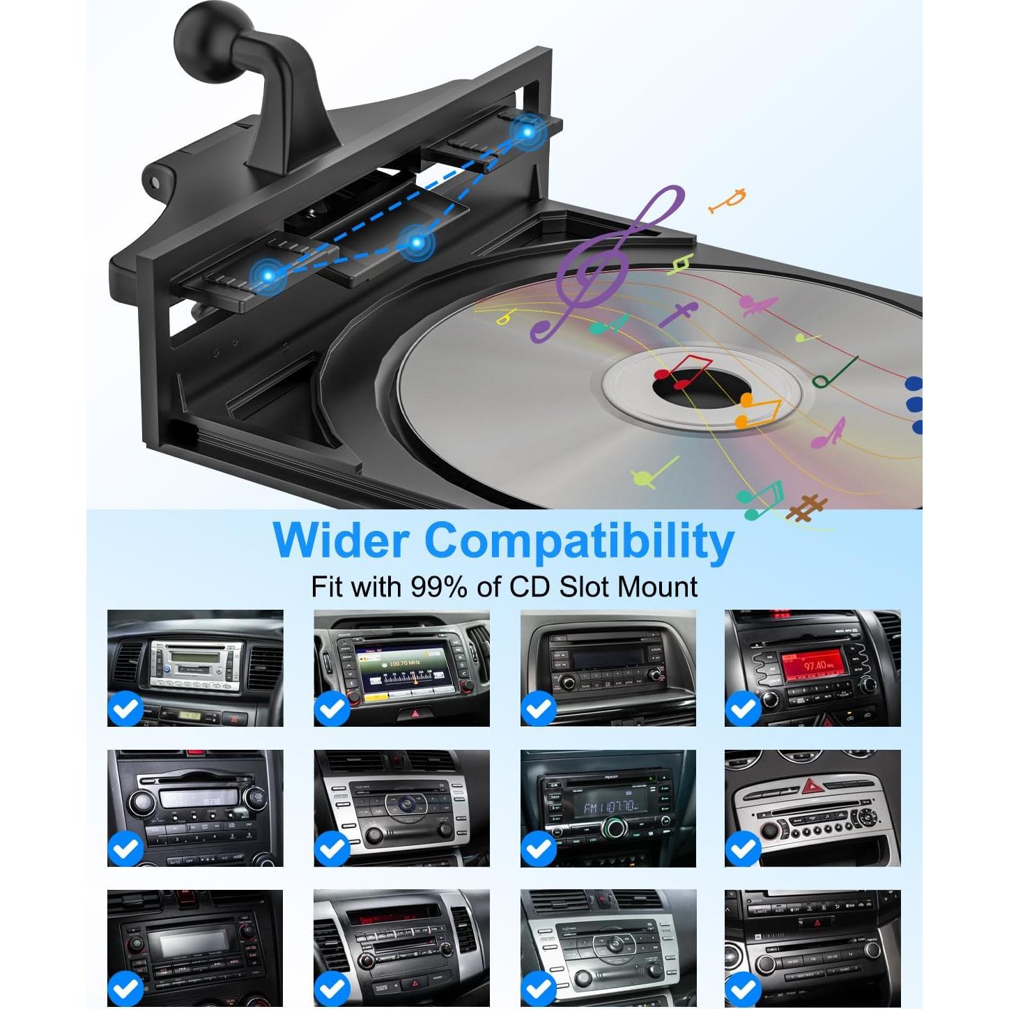 Soporte de Tablet para Ranura de CD Kolasels 4-13" Ajustable