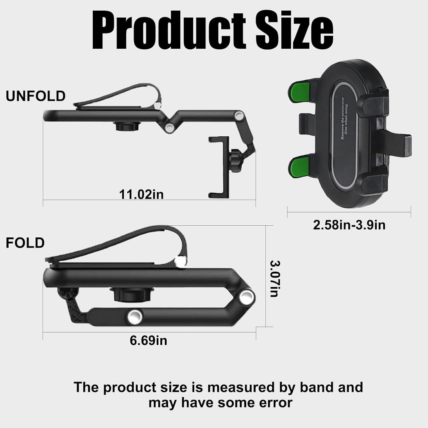 Soporte para Teléfono de Coche Hbxdeco Visera Ajustable Verde