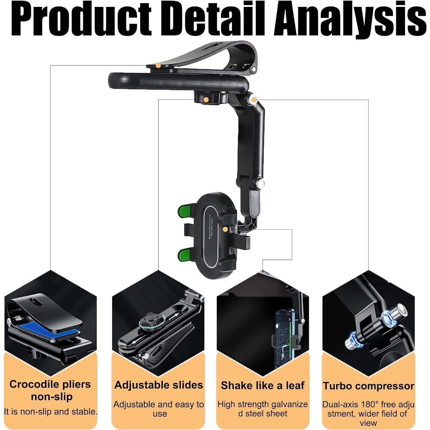 Soporte para Teléfono de Coche Hbxdeco Visera Ajustable Verde