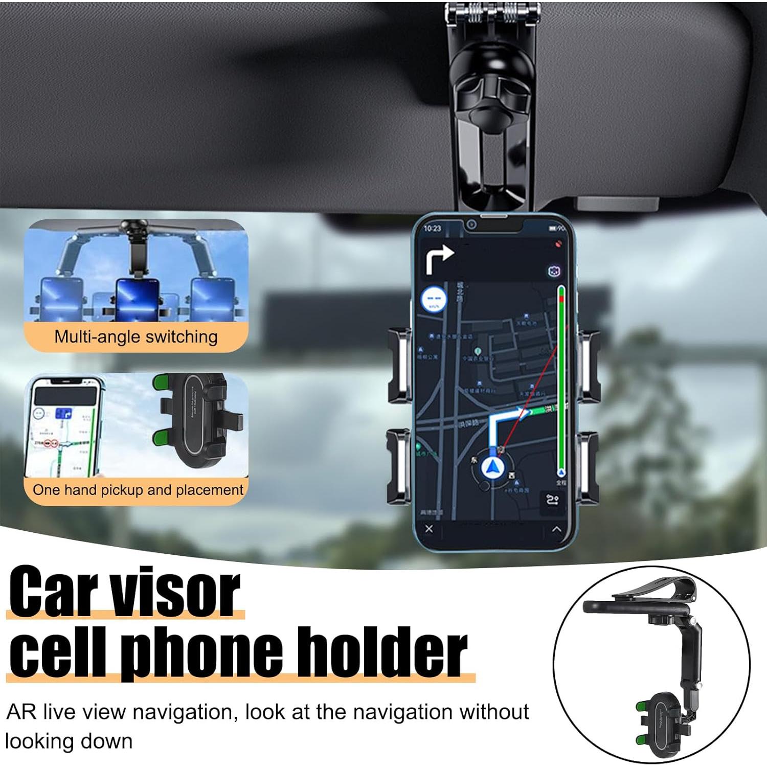 Soporte para Teléfono de Coche Hbxdeco Visera Ajustable Verde