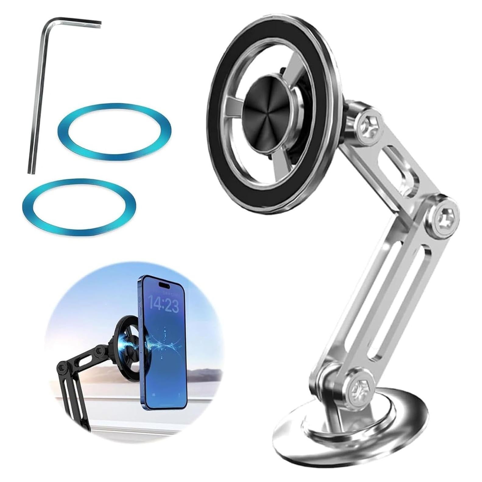 Soporte Magnético para Teléfono de Coche Rednow PRO 360° Plata