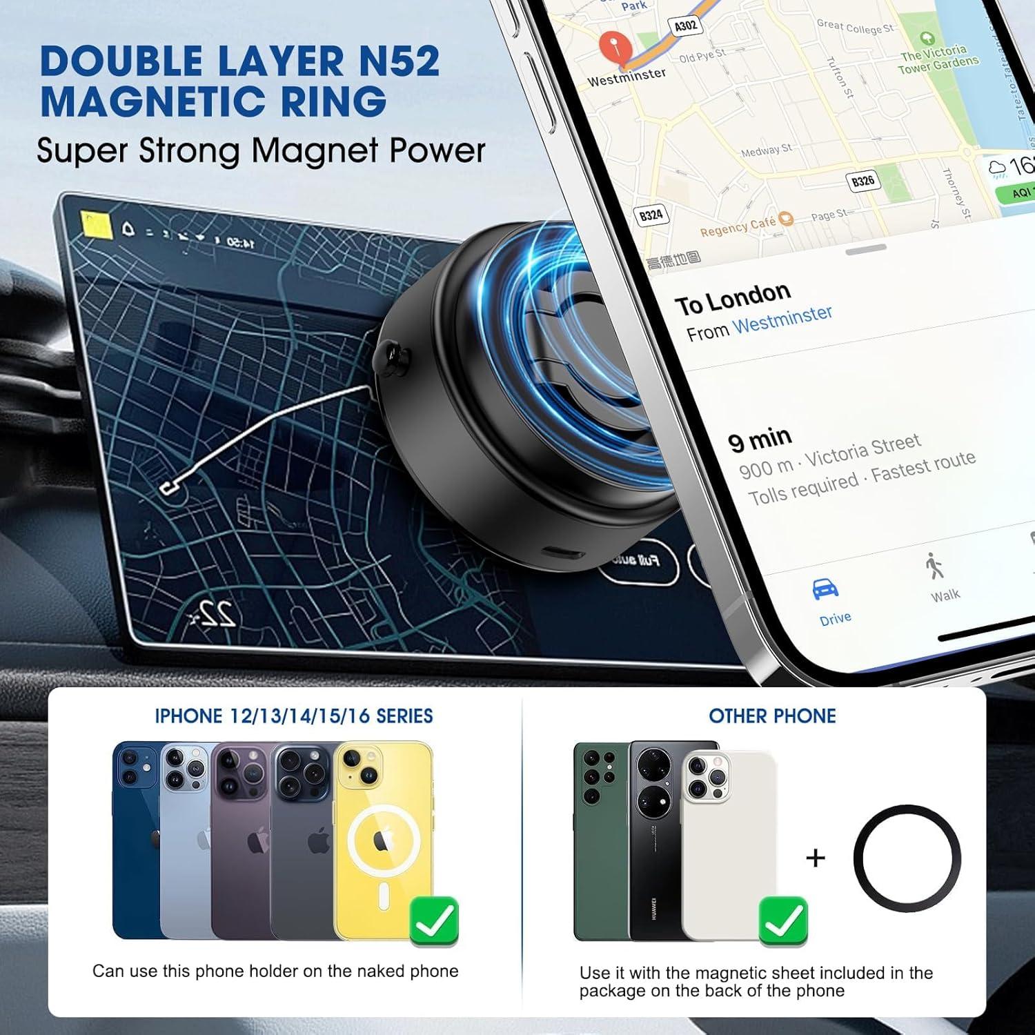 Soporte Magnético para Teléfono KOQ 360° Universal Negro