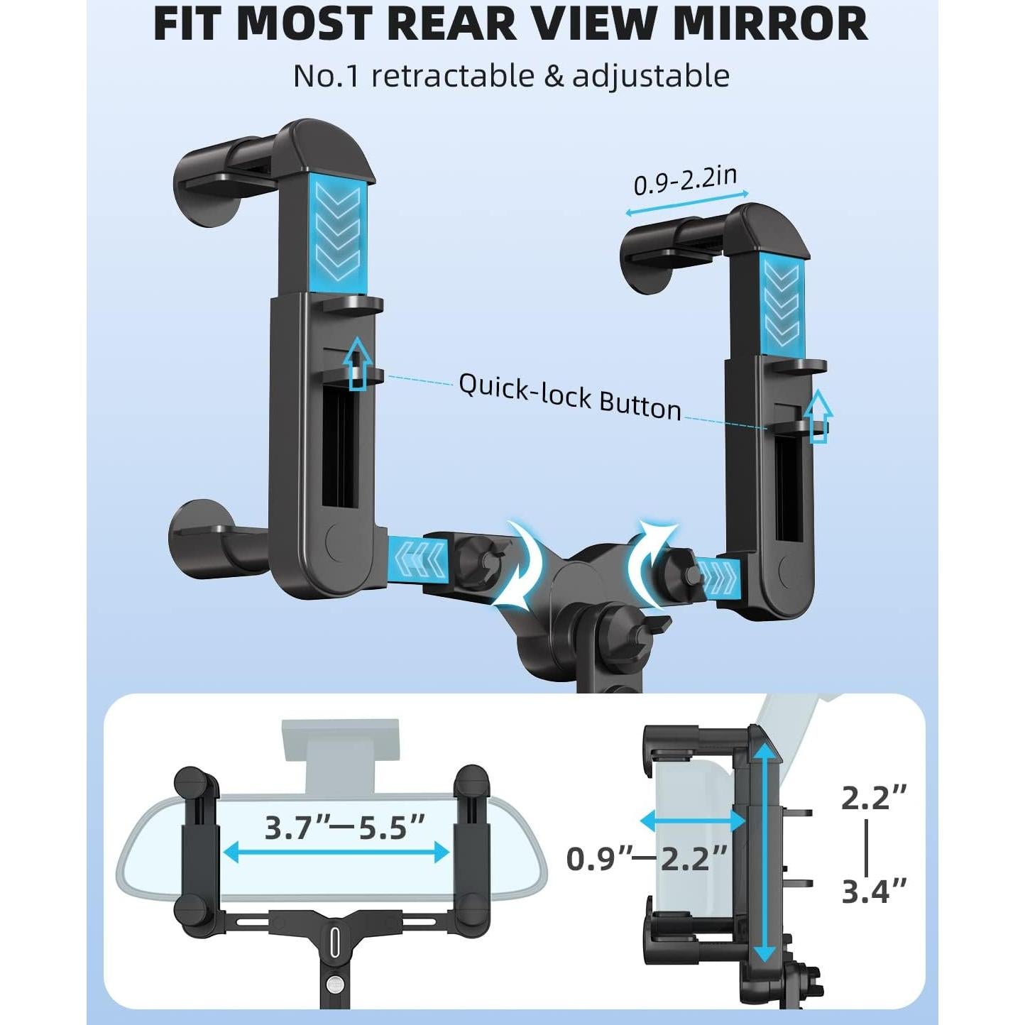 Soporte para Teléfono JOCOSA en Espejo Retrovisor 360°