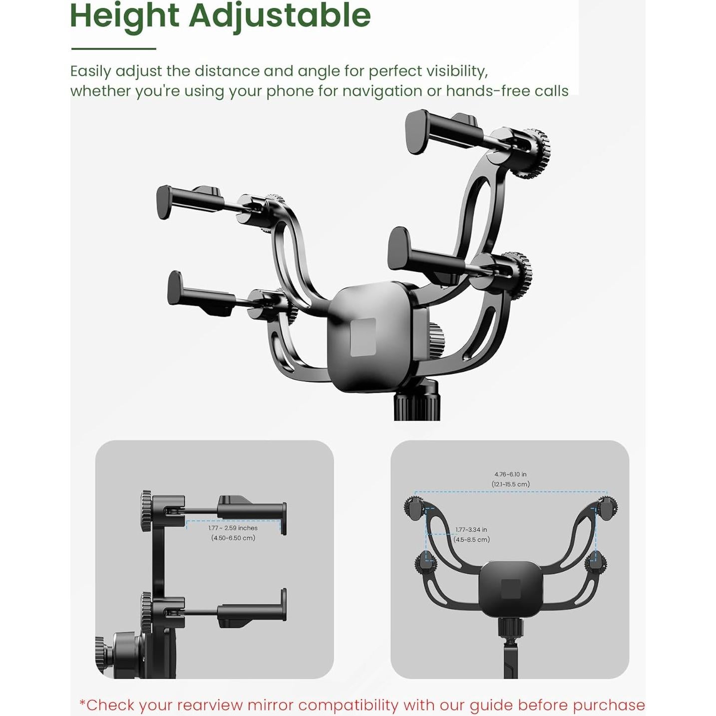 Soporte para Teléfono en Espejo Retrovisor Karmus - Universal