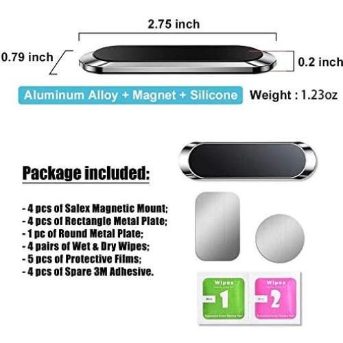 Soportes Magnéticos Plateados SALEX - Paquete de 4, Universal